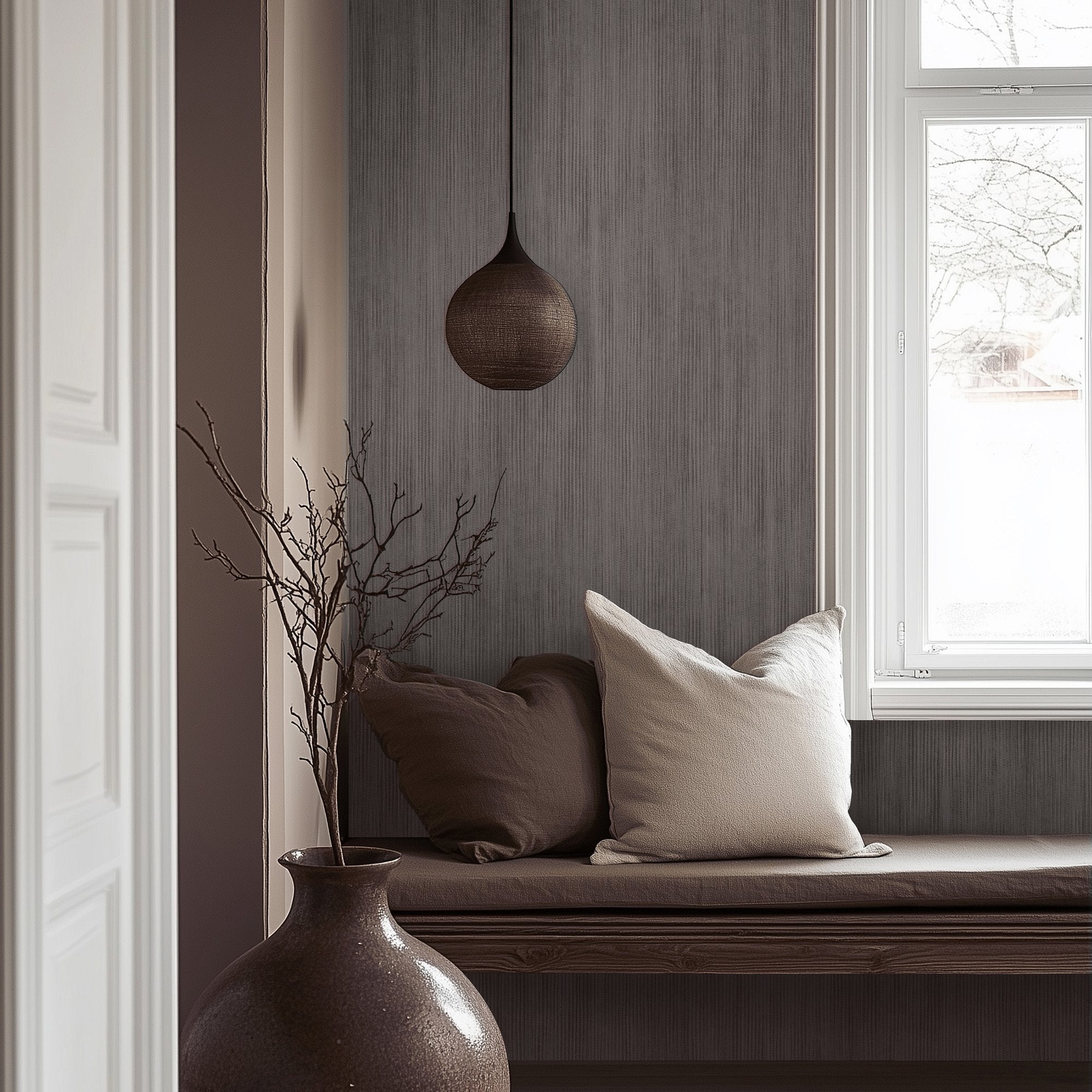 Stripe Wallpaper in Purple color - pattern number 27640 - by Galerie in the Cerra collection