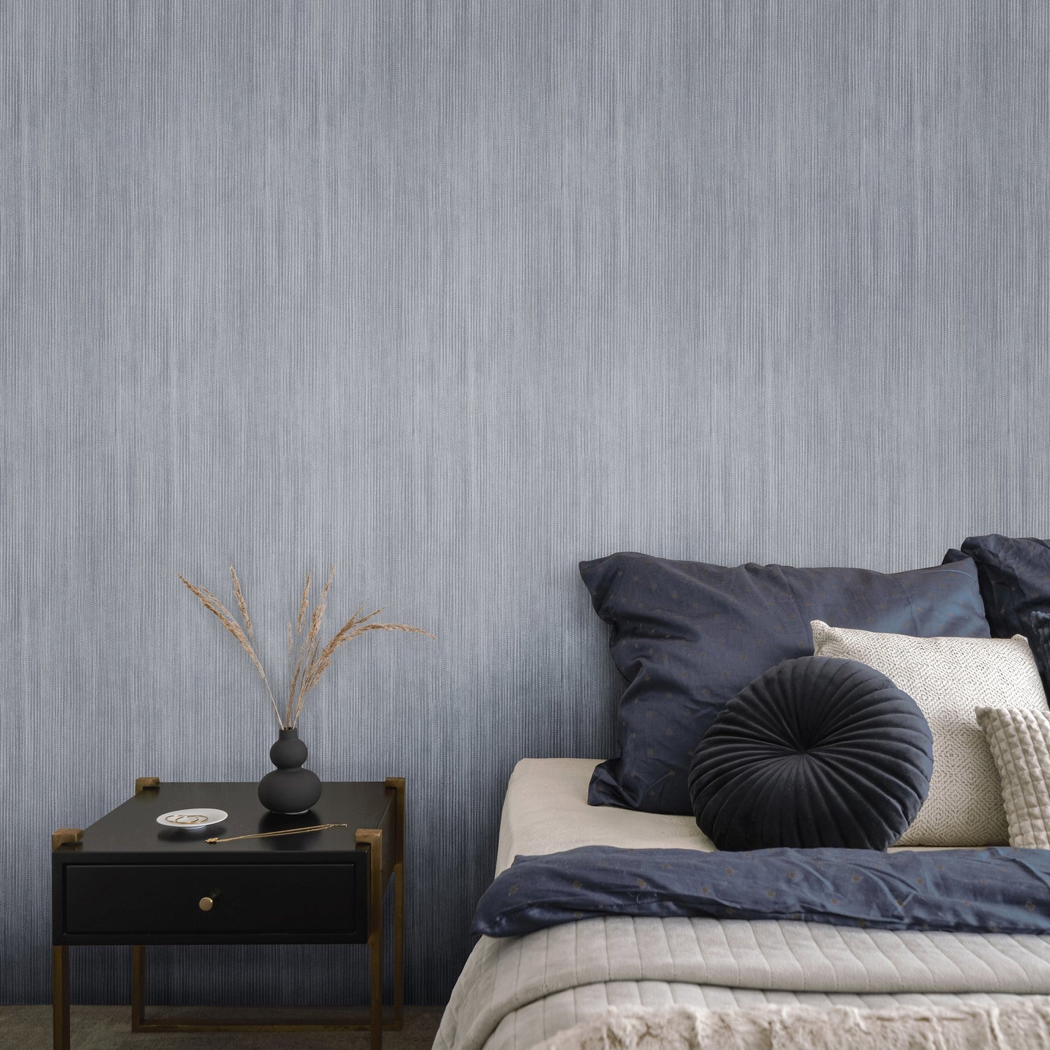 Stripe Wallpaper in Blue color - pattern number 27642 - by Galerie in the Cerra collection