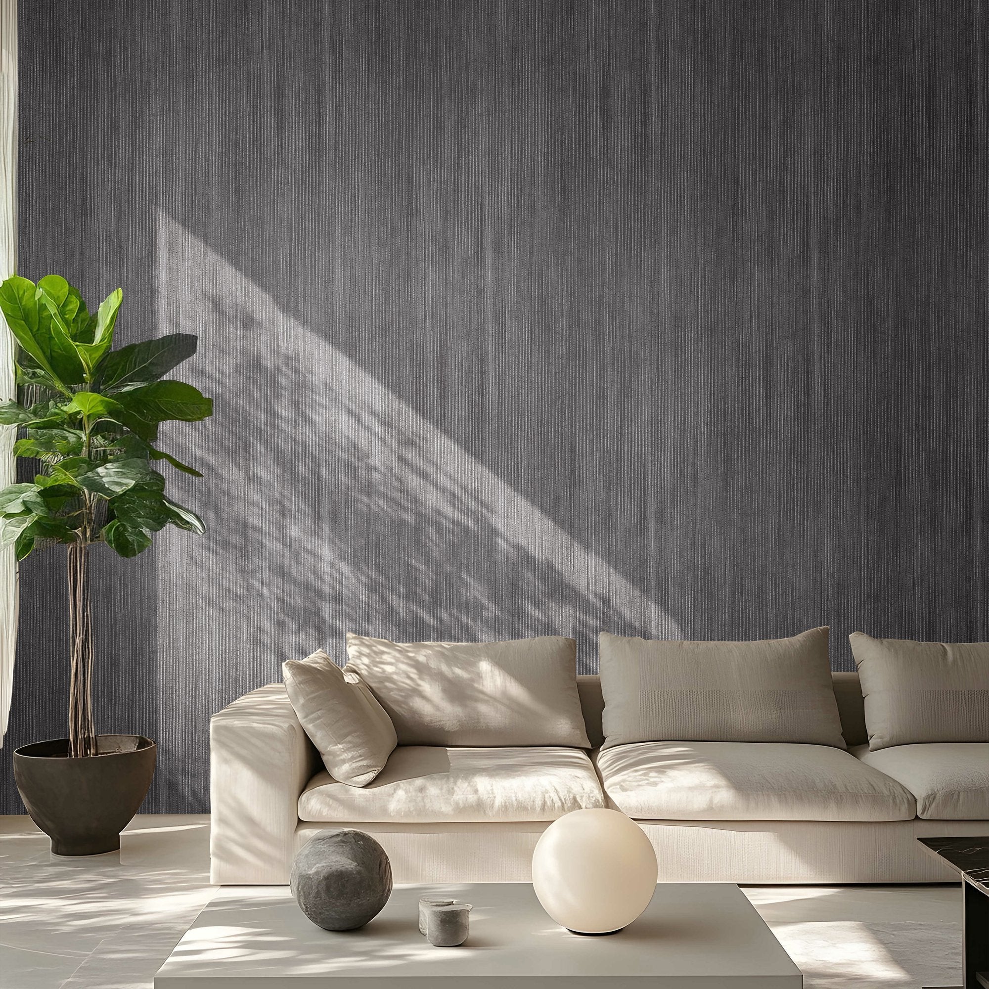 Stripe Wallpaper in Dark Grey color - pattern number 27646 - by Galerie in the Cerra collection