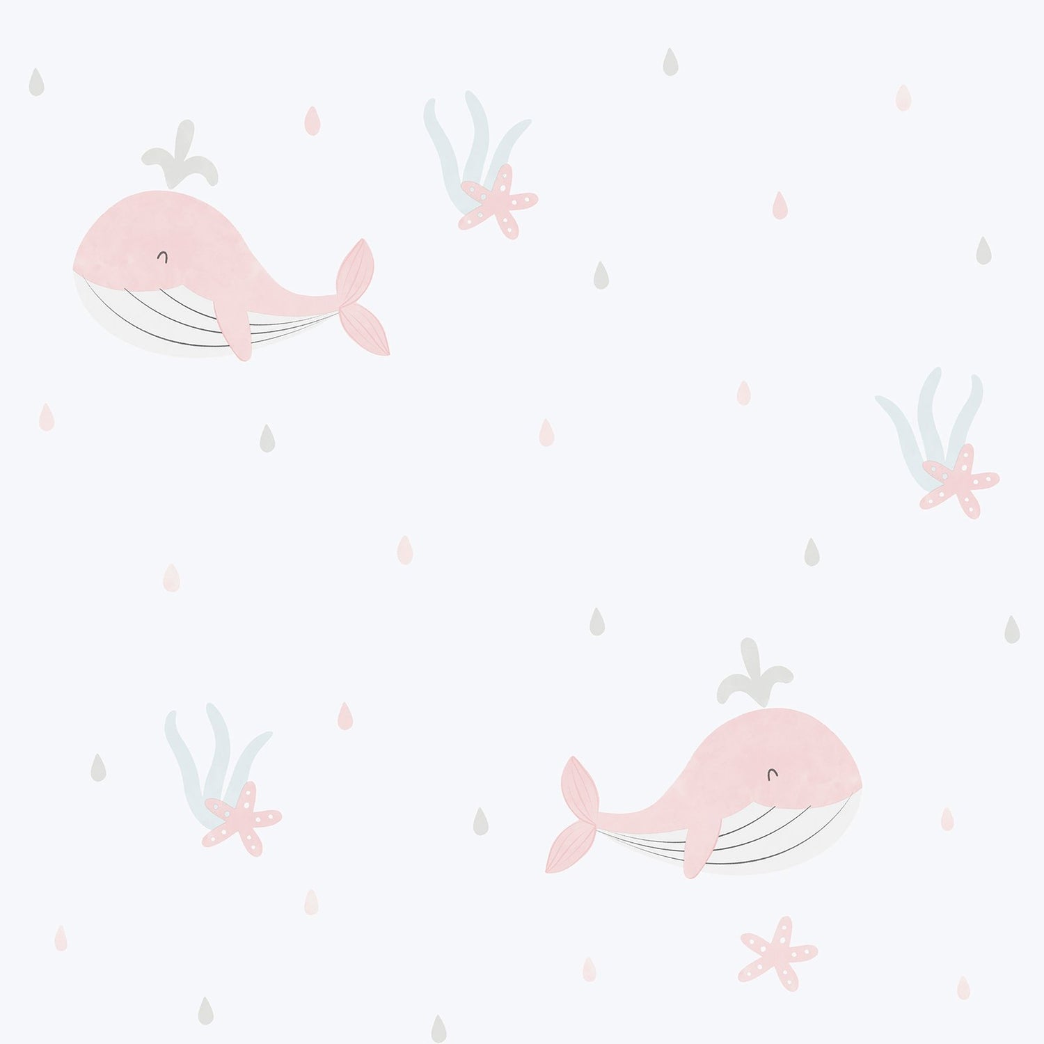 Little Whales Wallpaper in Pink color - pattern number 281-1 - by Galerie in the Bambino collection