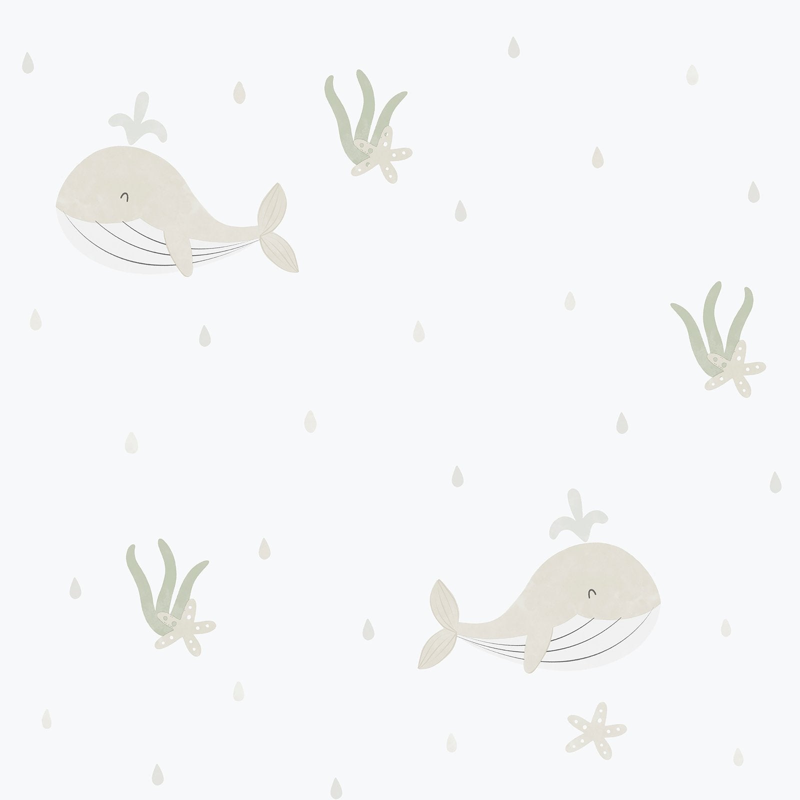 Little Whales Wallpaper in Beige color - pattern number 281-3 - by Galerie in the Bambino collection