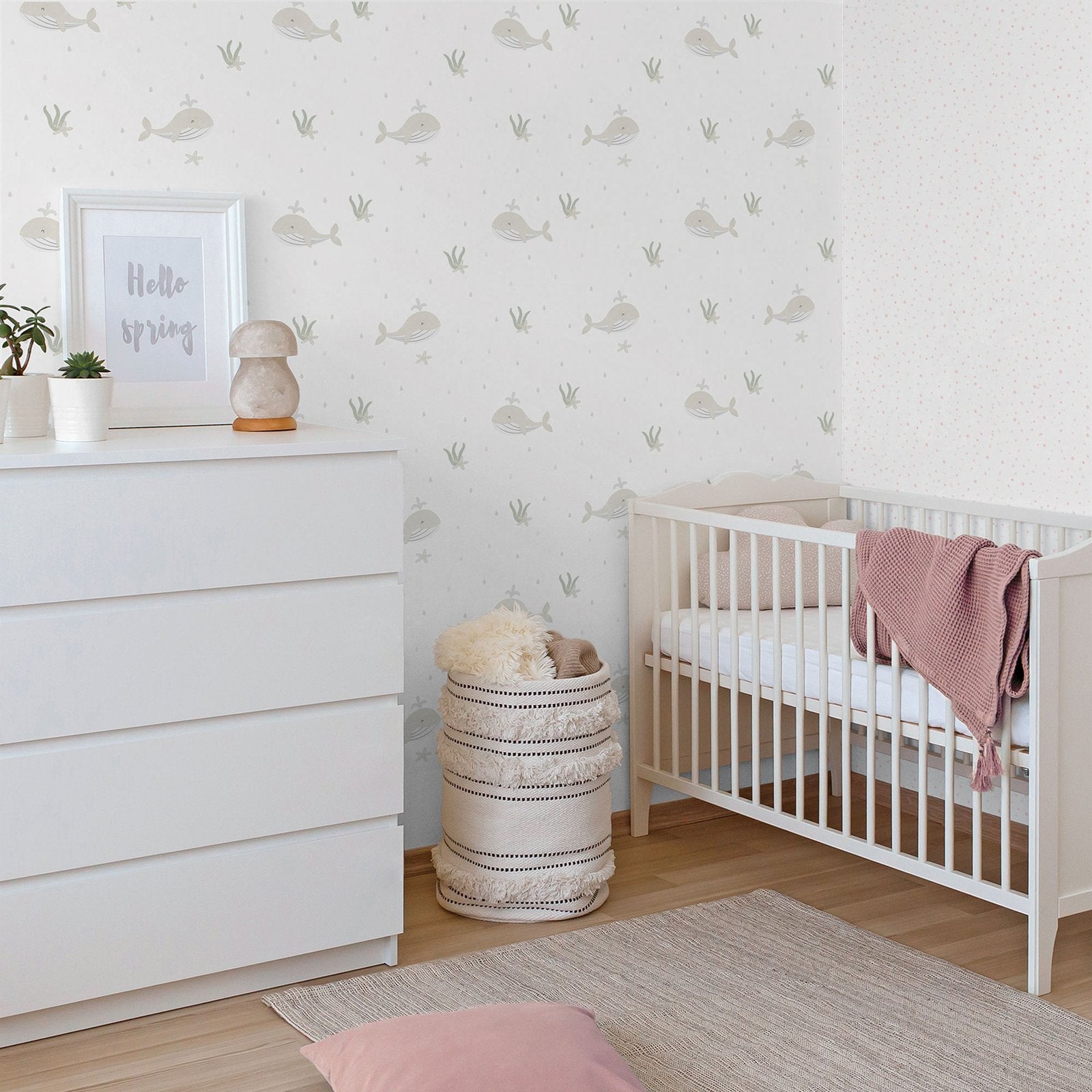 Little Whales Wallpaper in Beige color - pattern number 281-3 - by Galerie in the Bambino collection