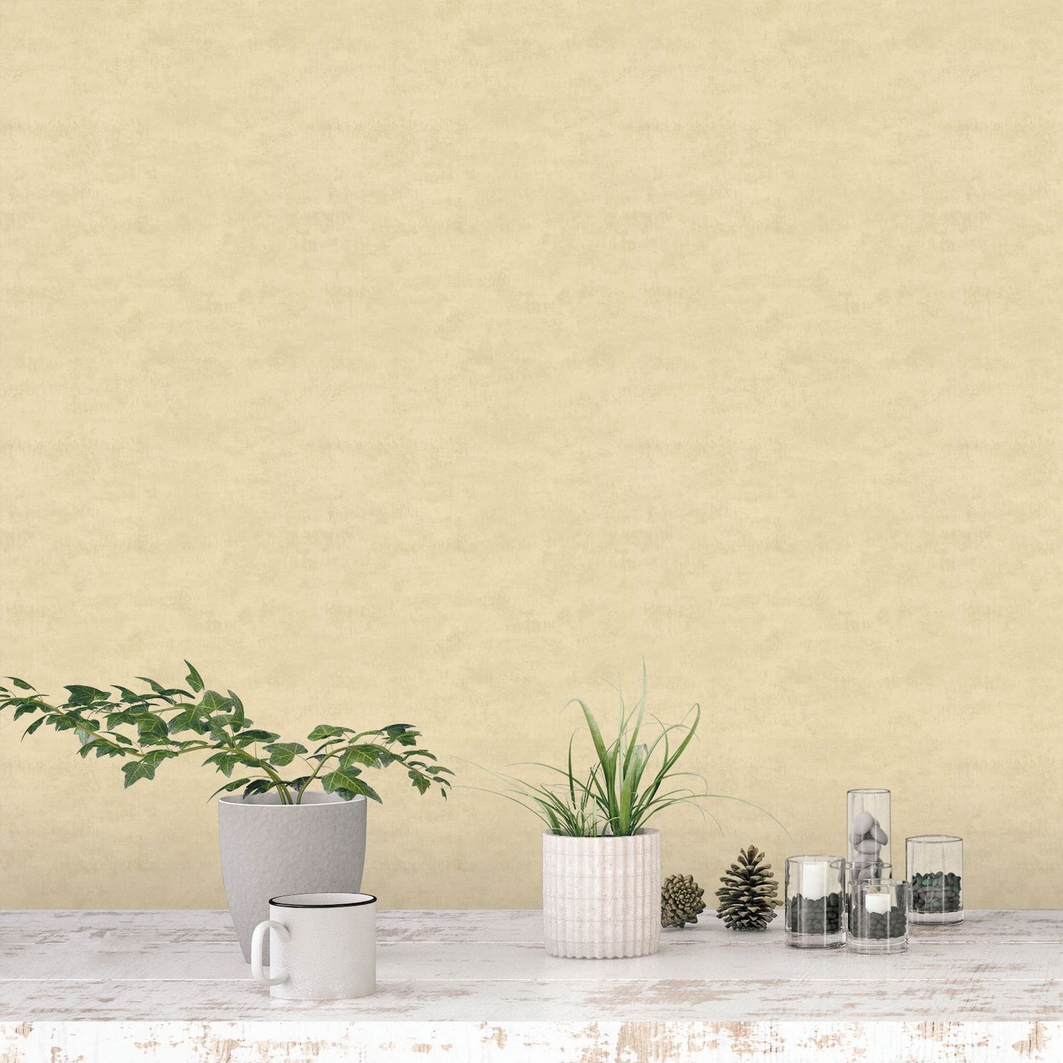 Plain Texture wallpaper in cream color - pattern number 28150202 - by Galerie in the Nordic Elements collection
