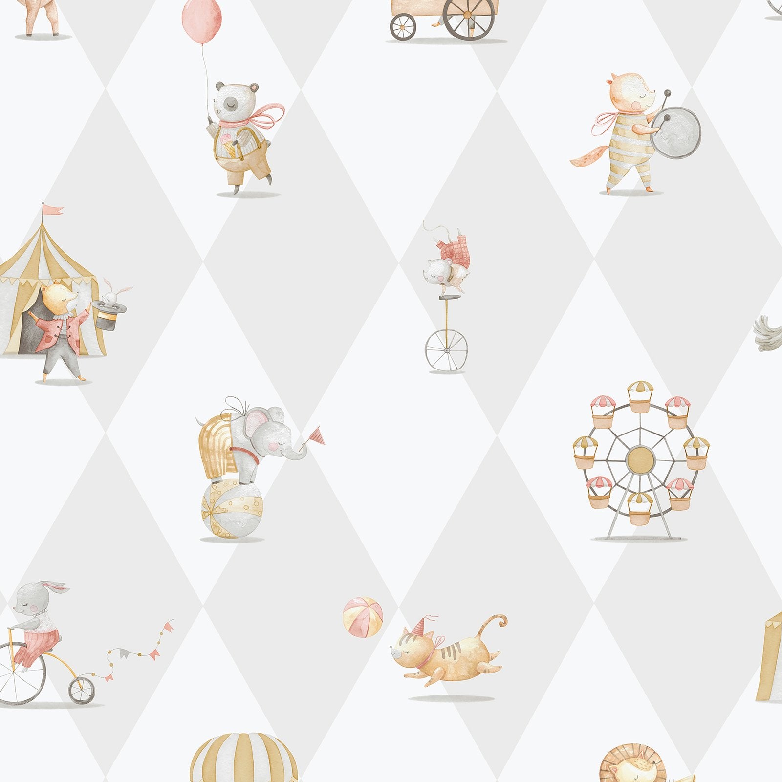 Cirque Wallpaper in Silver Grey color - pattern number 282-3 - by Galerie in the Bambino collection