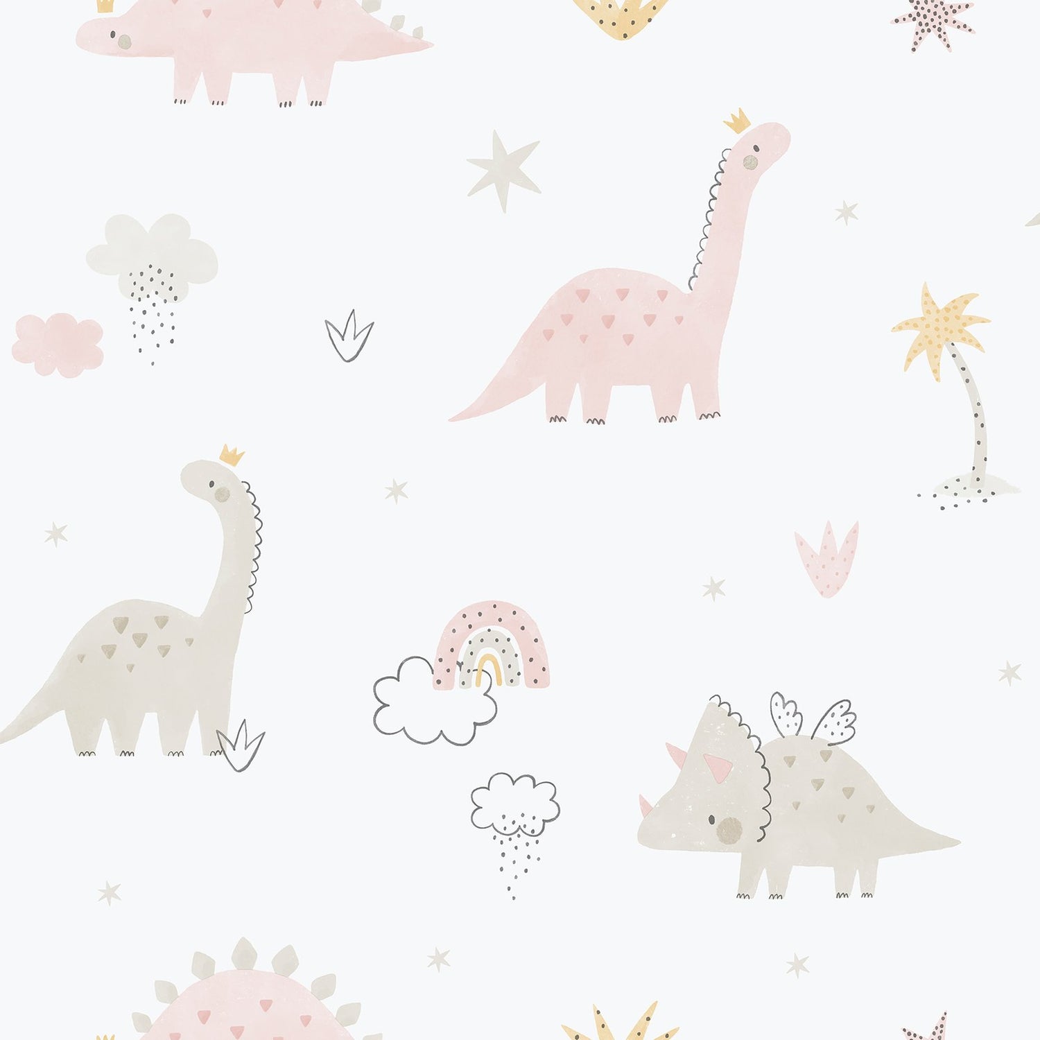 Dino Wallpaper in Pink color - pattern number 283-1 - by Galerie in the Bambino collection