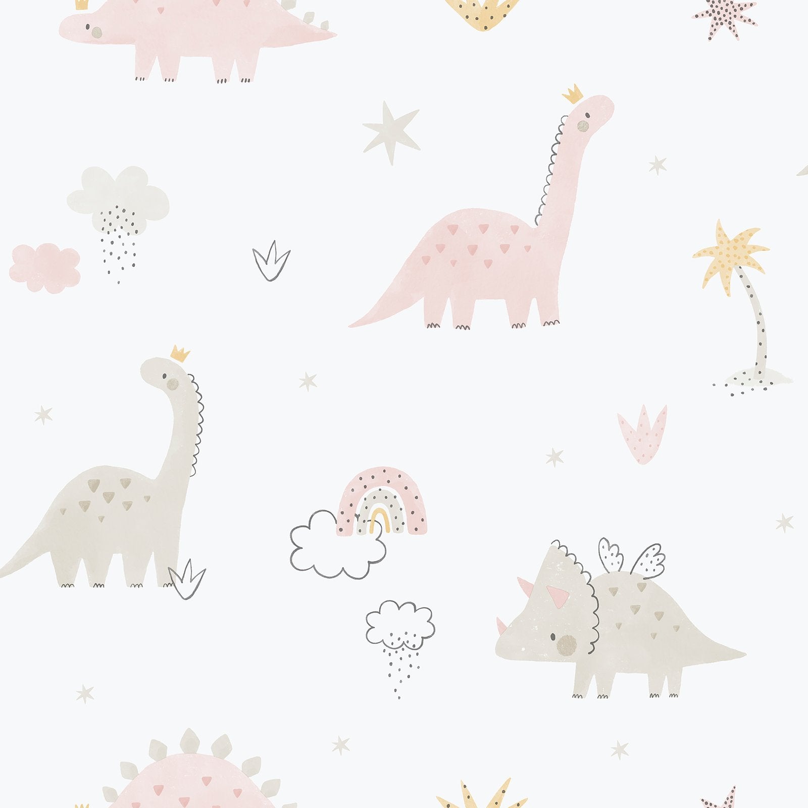 Dino Wallpaper in Pink color - pattern number 283-1 - by Galerie in the Bambino collection