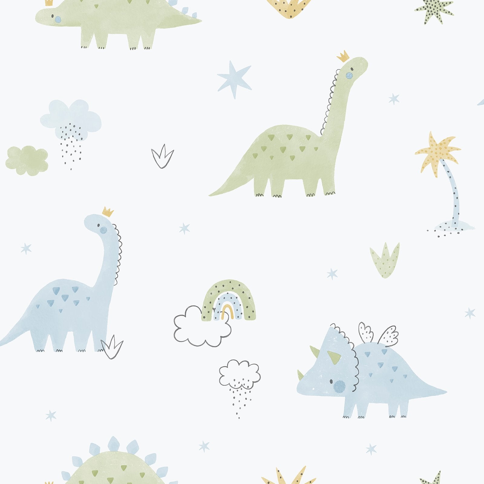 Dino Wallpaper in Blue color - pattern number 283-2 - by Galerie in the Bambino collection