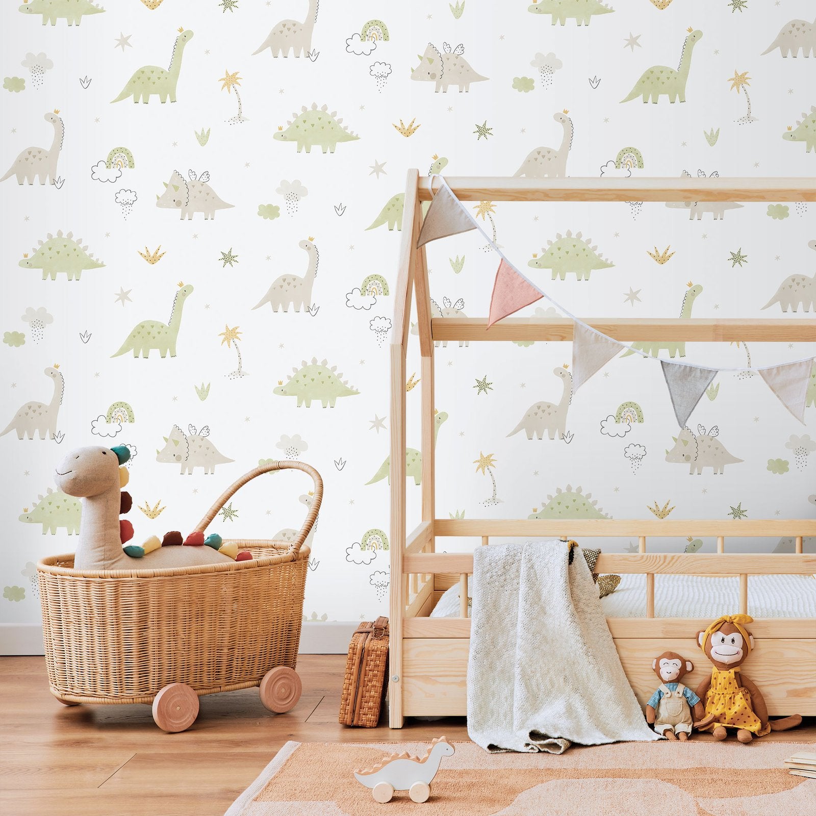 Dino Wallpaper in Green color - pattern number 283-3 - by Galerie in the Bambino collection