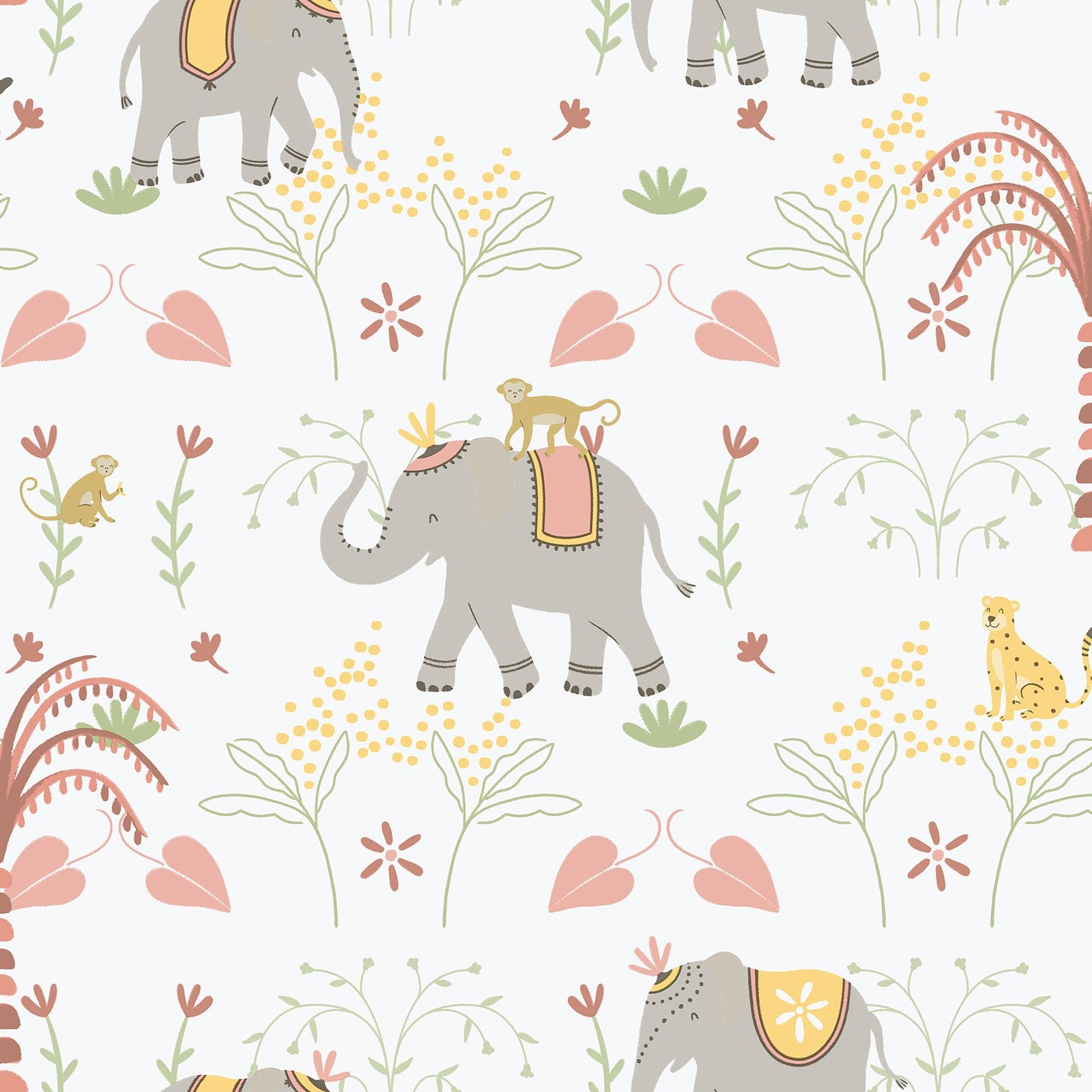 Elefun Wallpaper in Silver Grey color - pattern number 285-4 - by Galerie in the Bambino collection