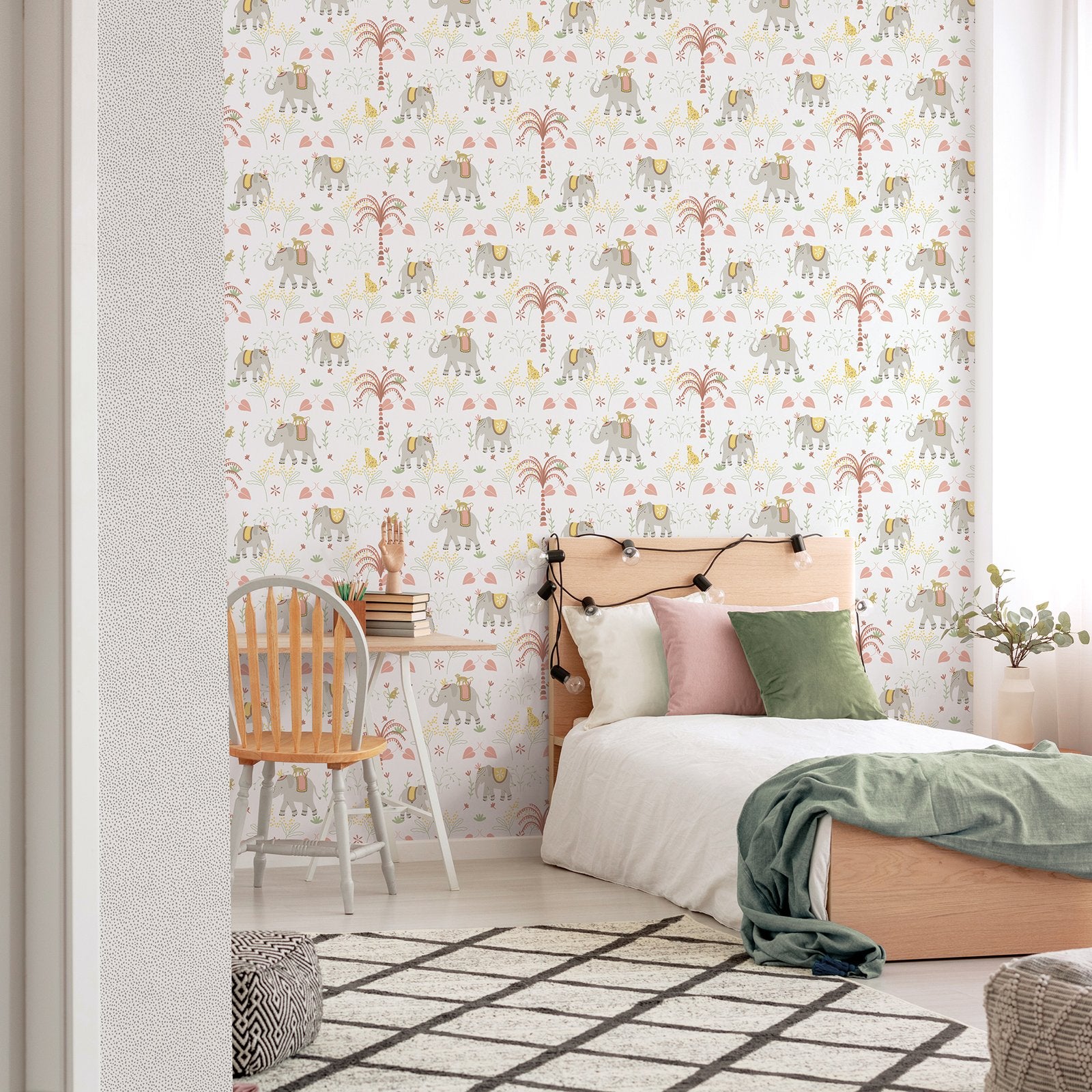 Elefun Wallpaper in Silver Grey color - pattern number 285-4 - by Galerie in the Bambino collection
