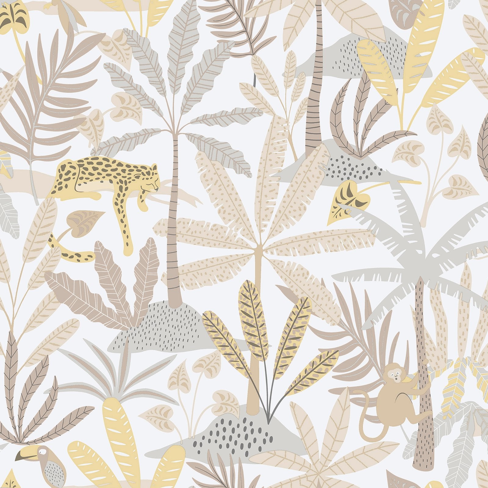 Jungly Wallpaper in Yellow color - pattern number 286-3 - by Galerie in the Bambino collection