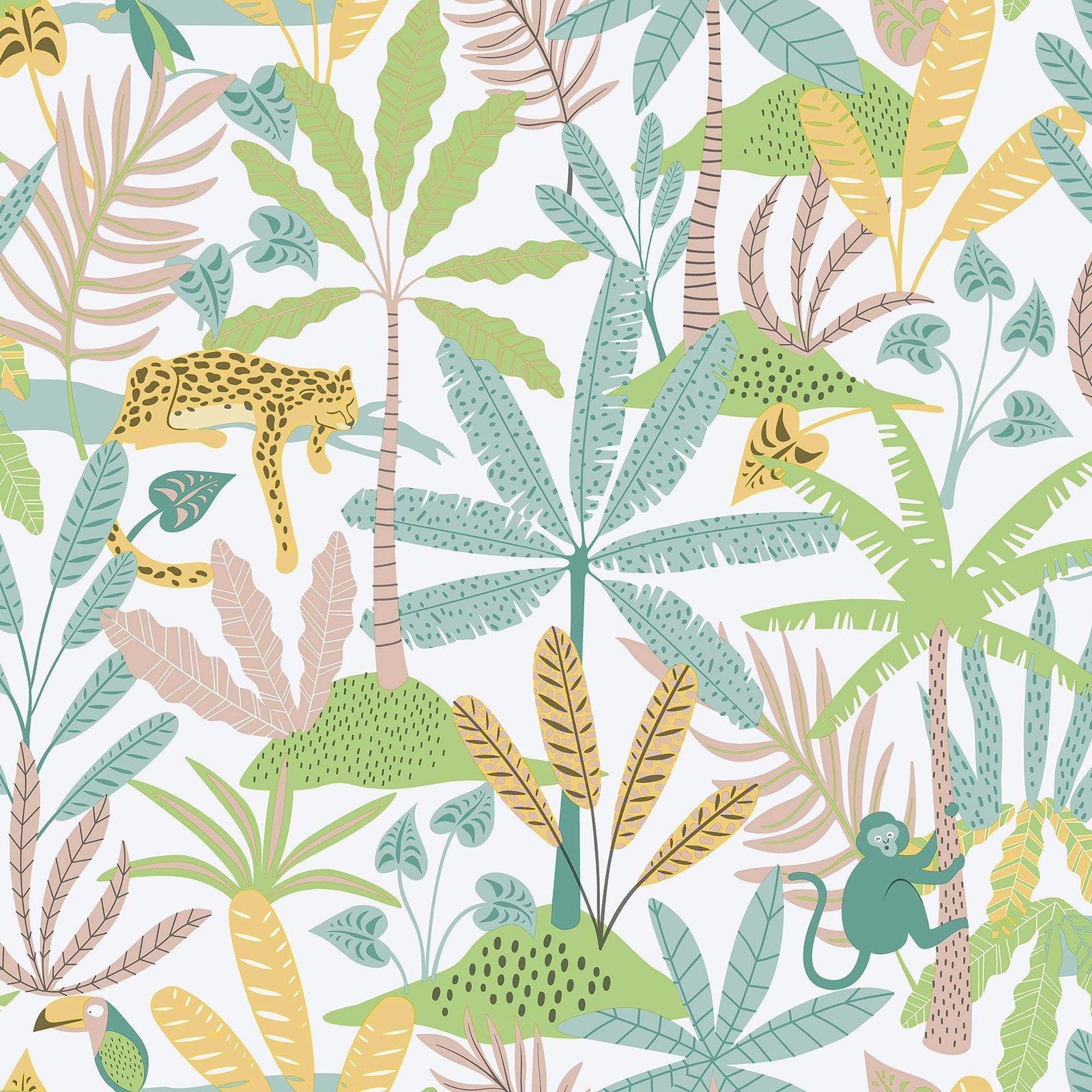 Jungly Wallpaper in Green color - pattern number 286-4 - by Galerie in the Bambino collection