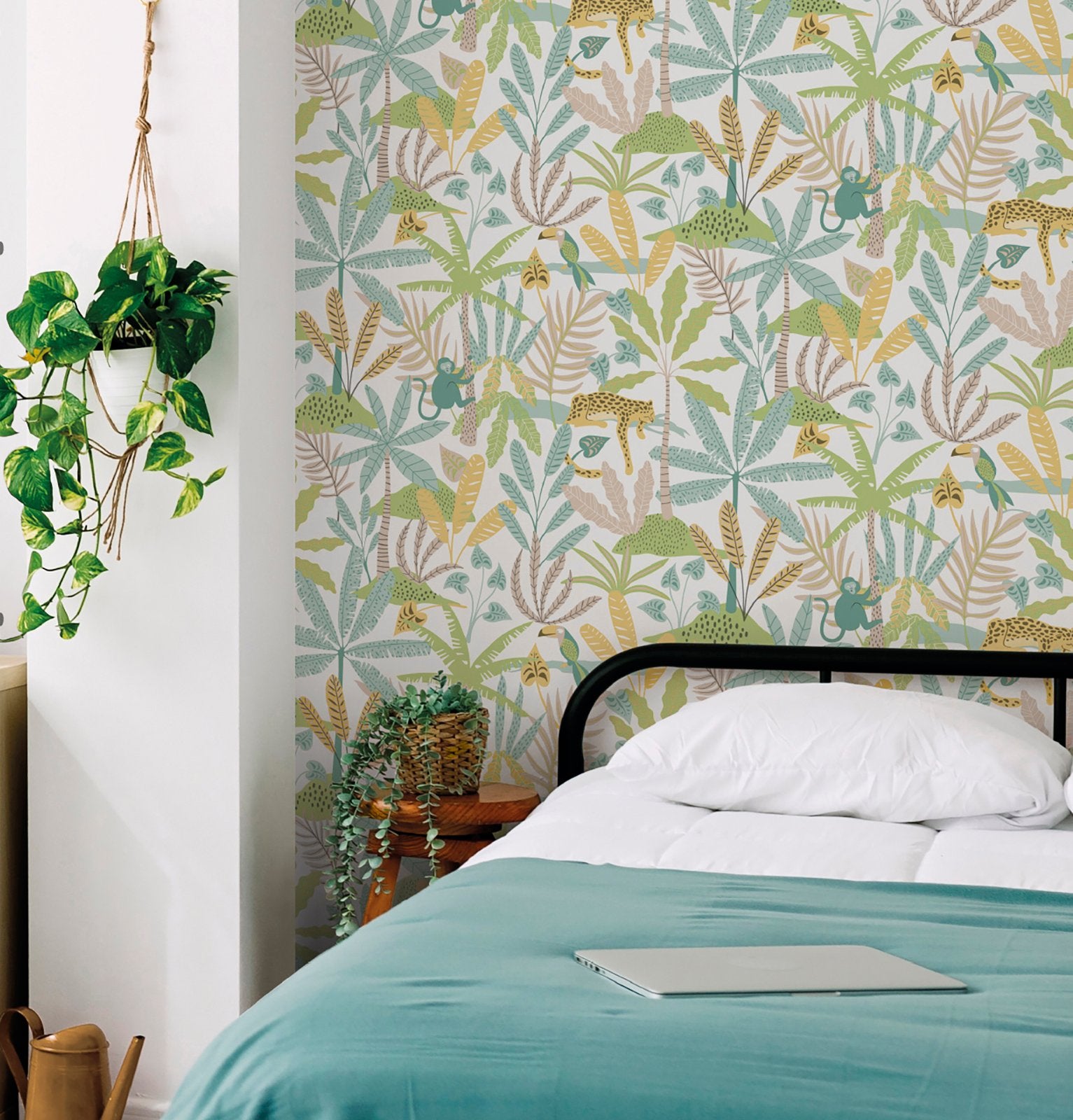 Jungly Wallpaper in Green color - pattern number 286-4 - by Galerie in the Bambino collection