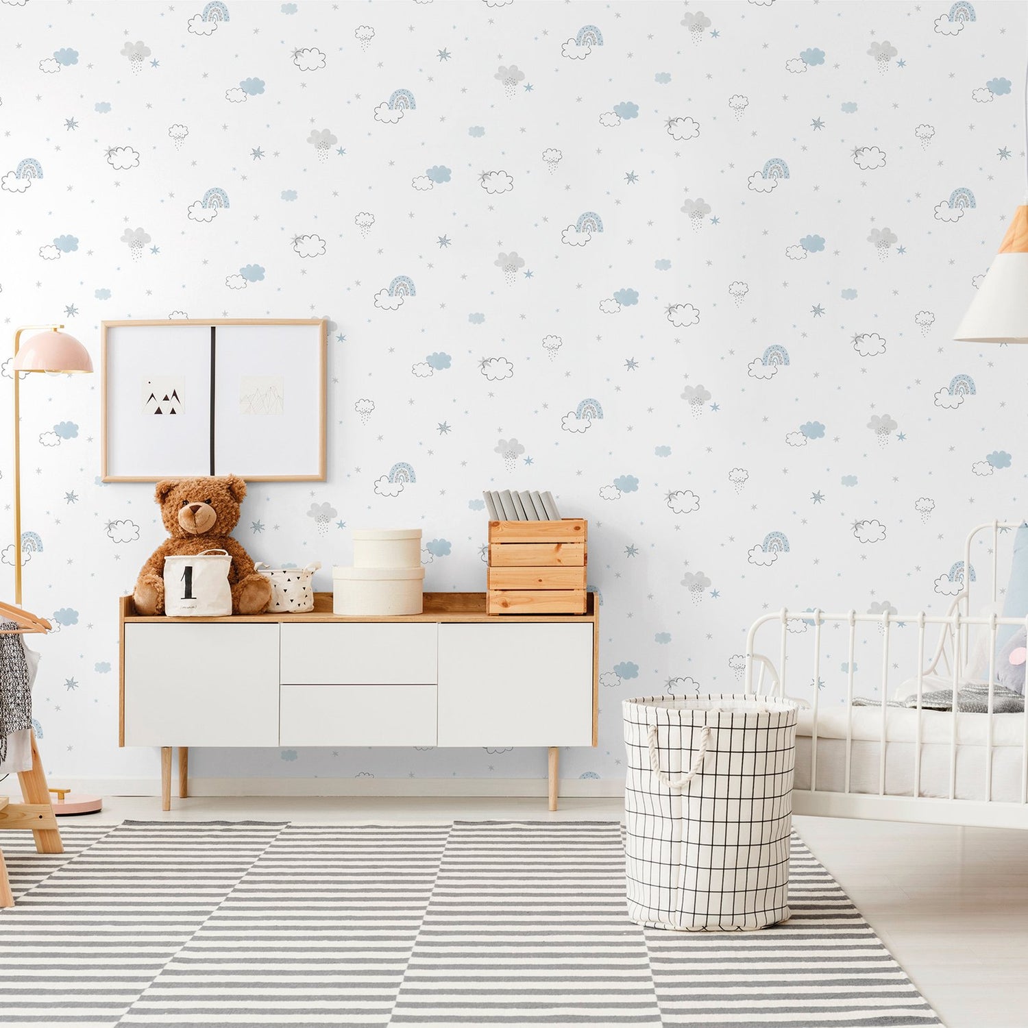 Rainbow Wallpaper in Blue color - pattern number 288-2 - by Galerie in the Bambino collection