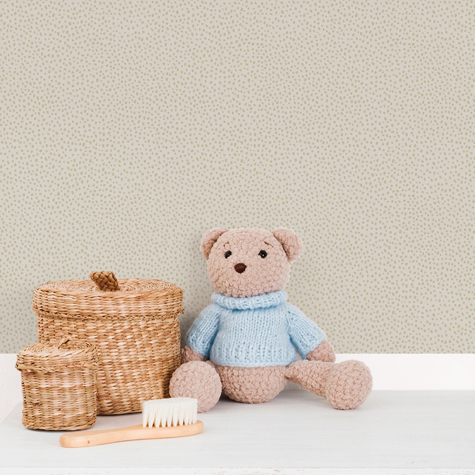 Dropy Plain Wallpaper in Beige color - pattern number 294-3 - by Galerie in the Bambino collection