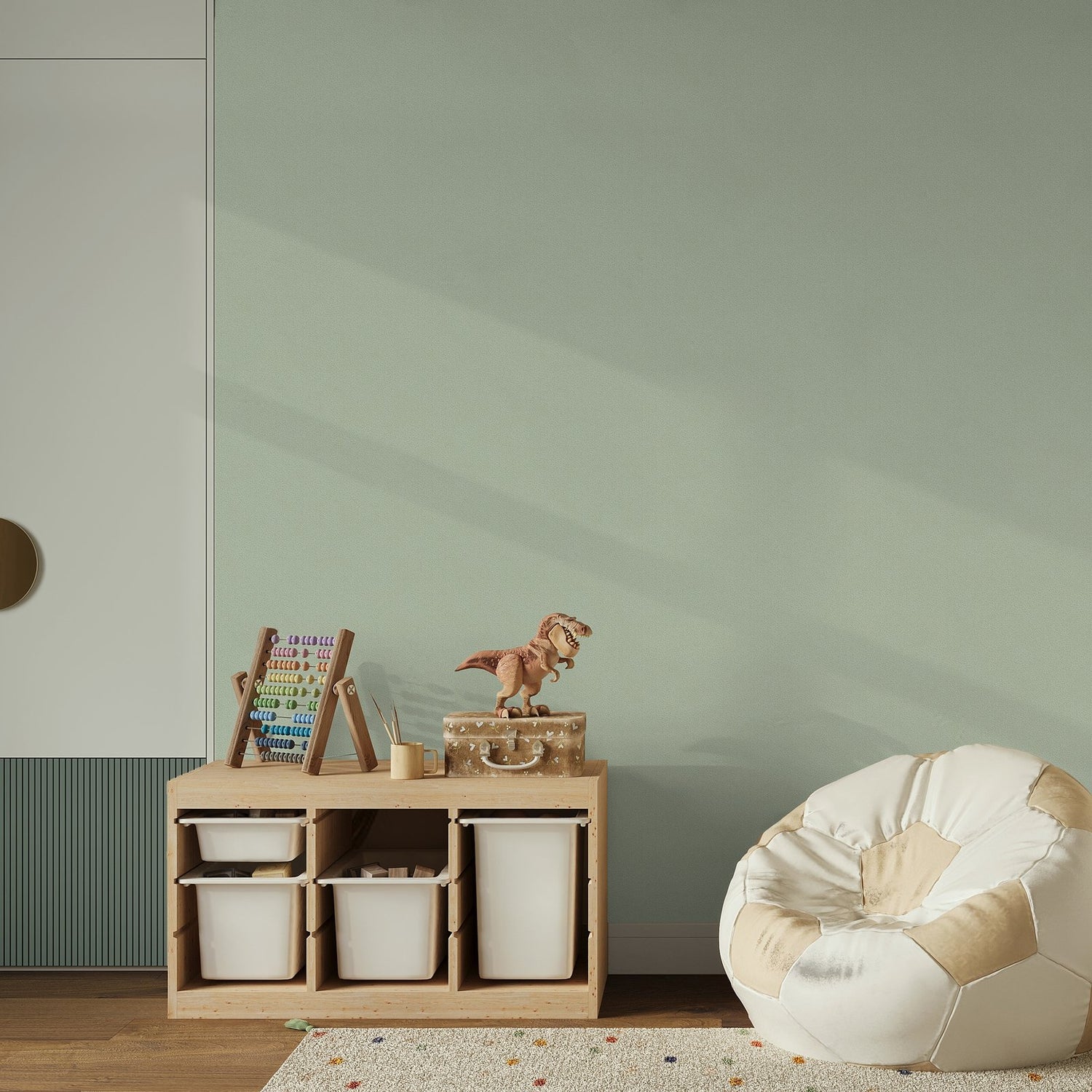Dropy Plain Wallpaper in Green color - pattern number 294-4 - by Galerie in the Bambino collection