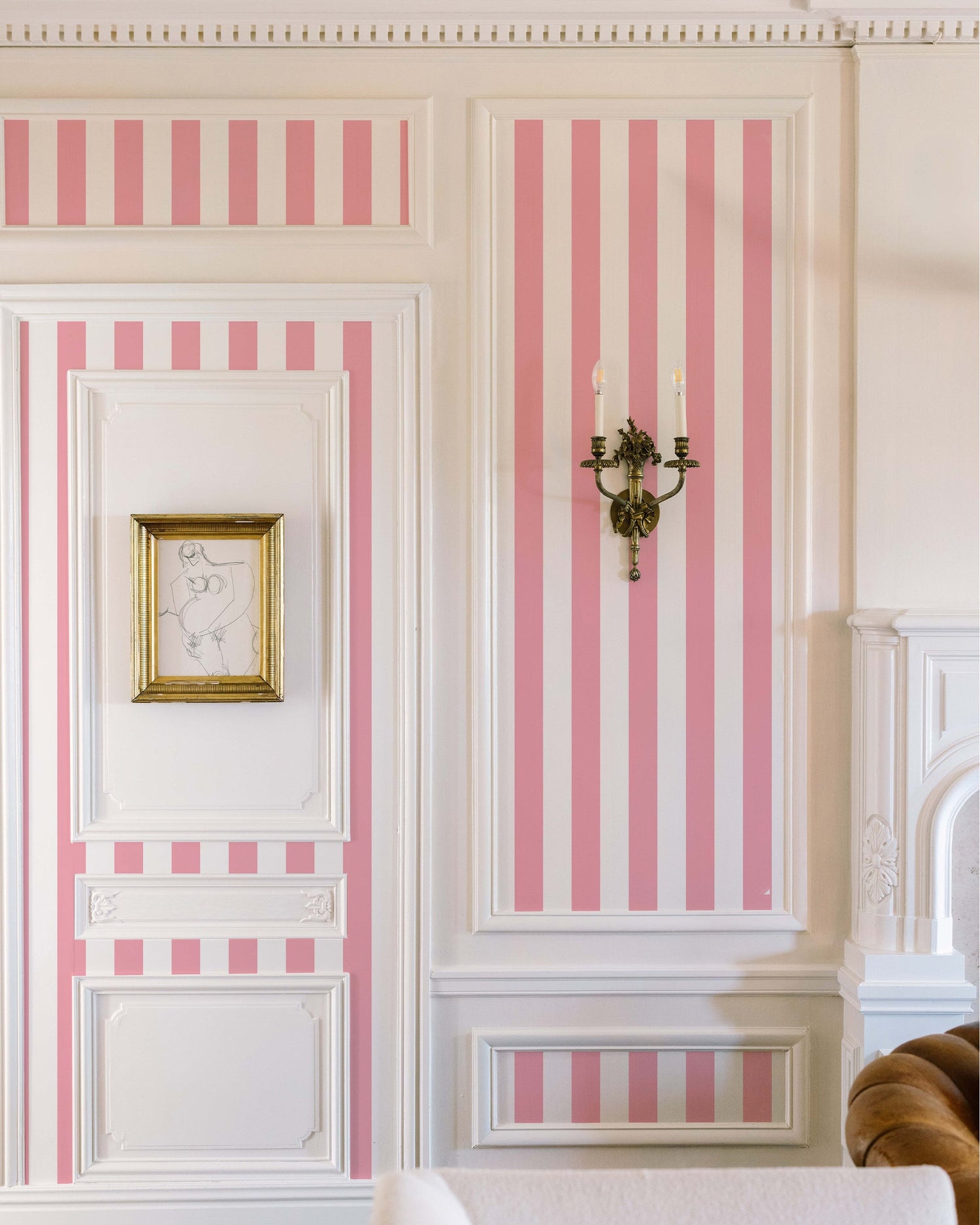 3 in Stripes Wallpaper in pink color - pattern number KK17024_Pink_KH300 - by Katie Kime in the  collection