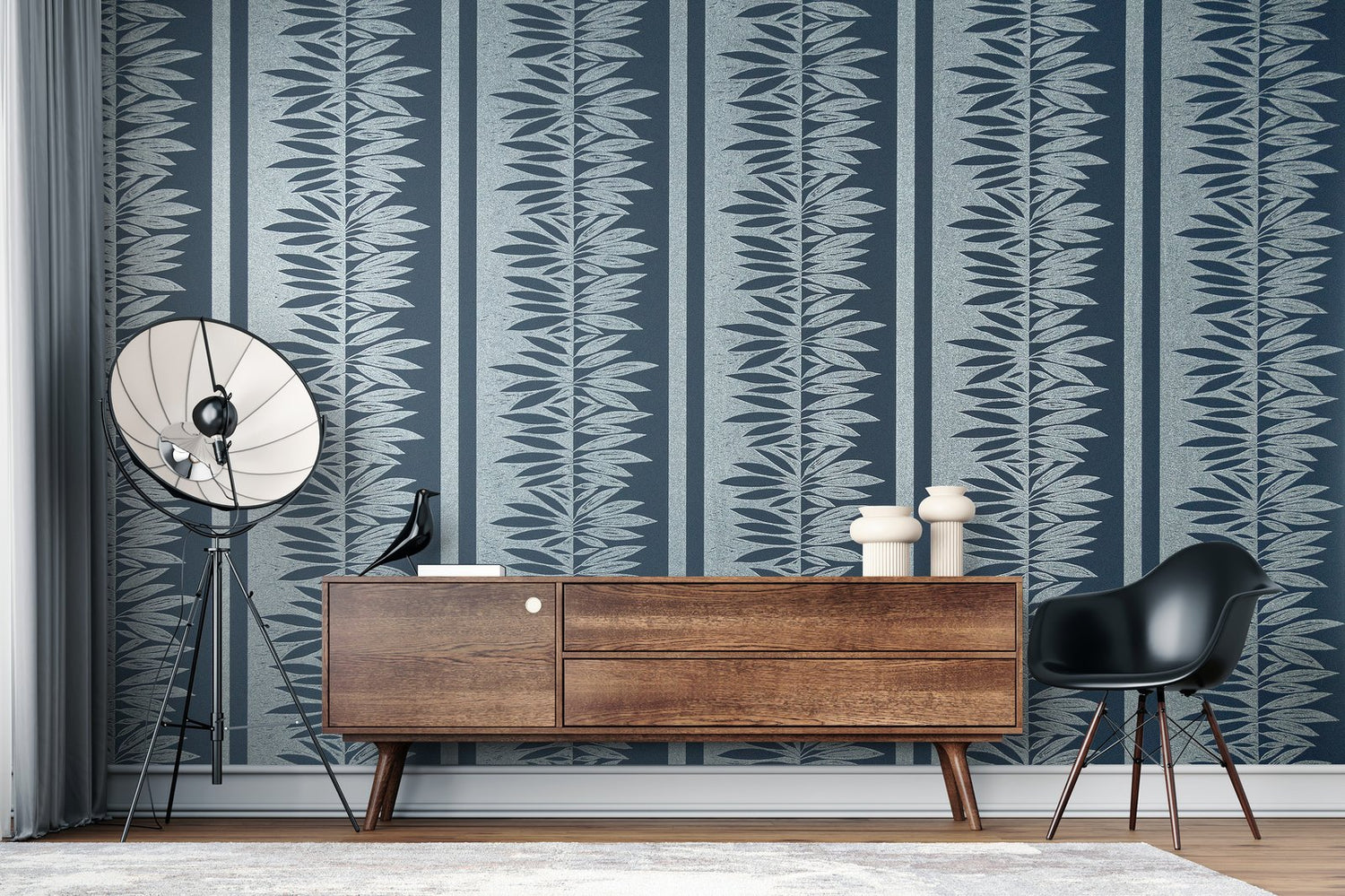 Passion Night Blue wallpaper in blue color - pattern number GH30018-23 - by Galerie in the Slow Living collection