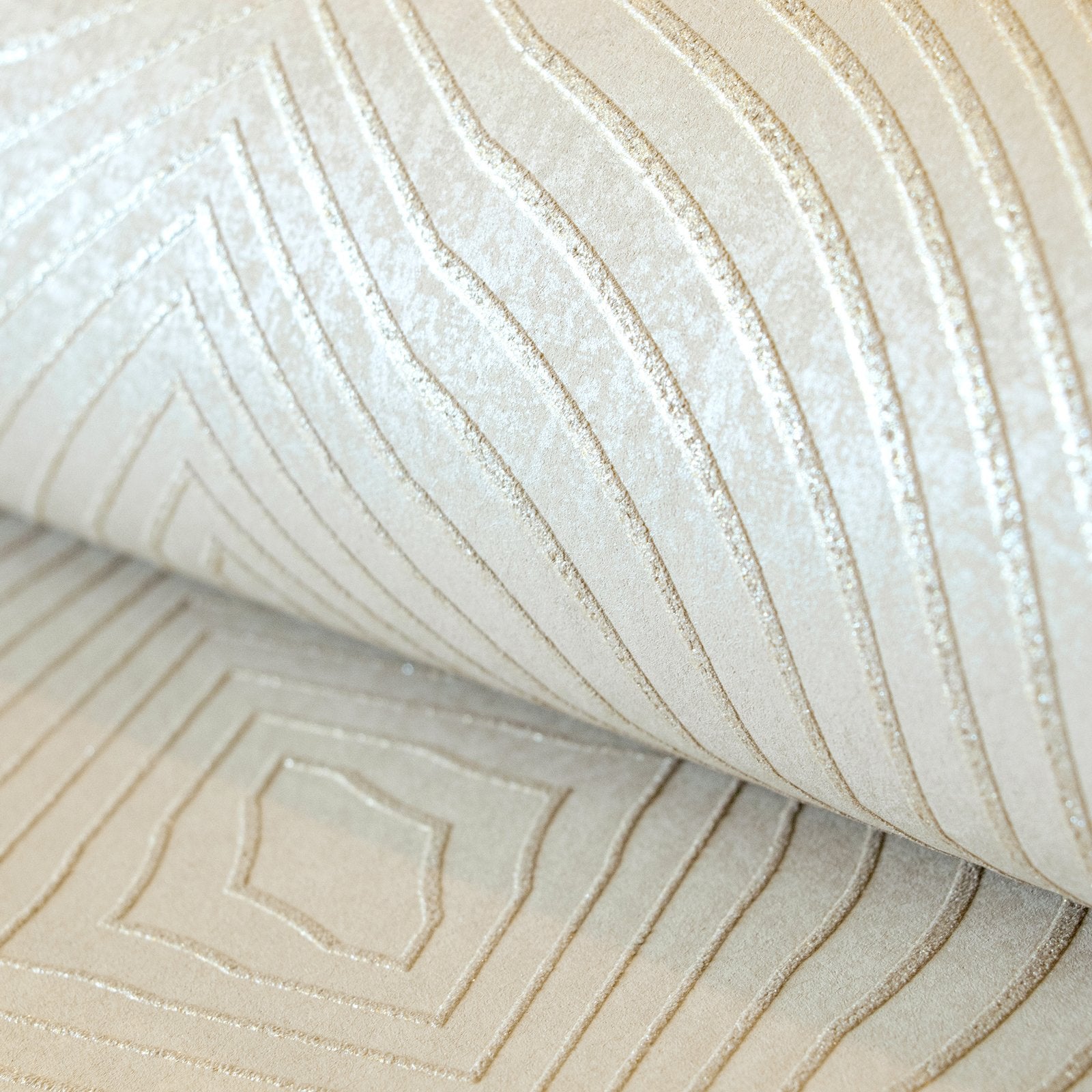 Flow Sand Gold wallpaper in beige color - pattern number GH30033-23 - by Galerie in the Slow Living collection
