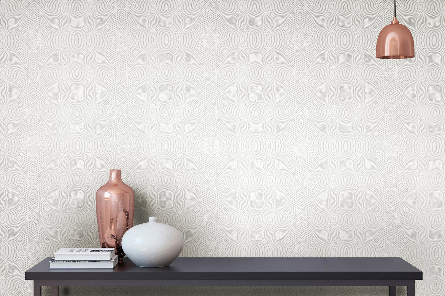 Flow Ivory White wallpaper in silver grey color - pattern number GH30036-23 - by Galerie in the Slow Living collection