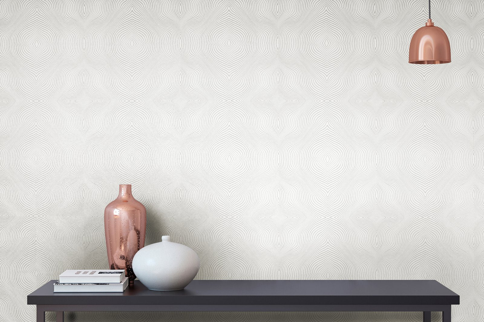 Flow Ivory White wallpaper in silver grey color - pattern number GH30036-23 - by Galerie in the Slow Living collection