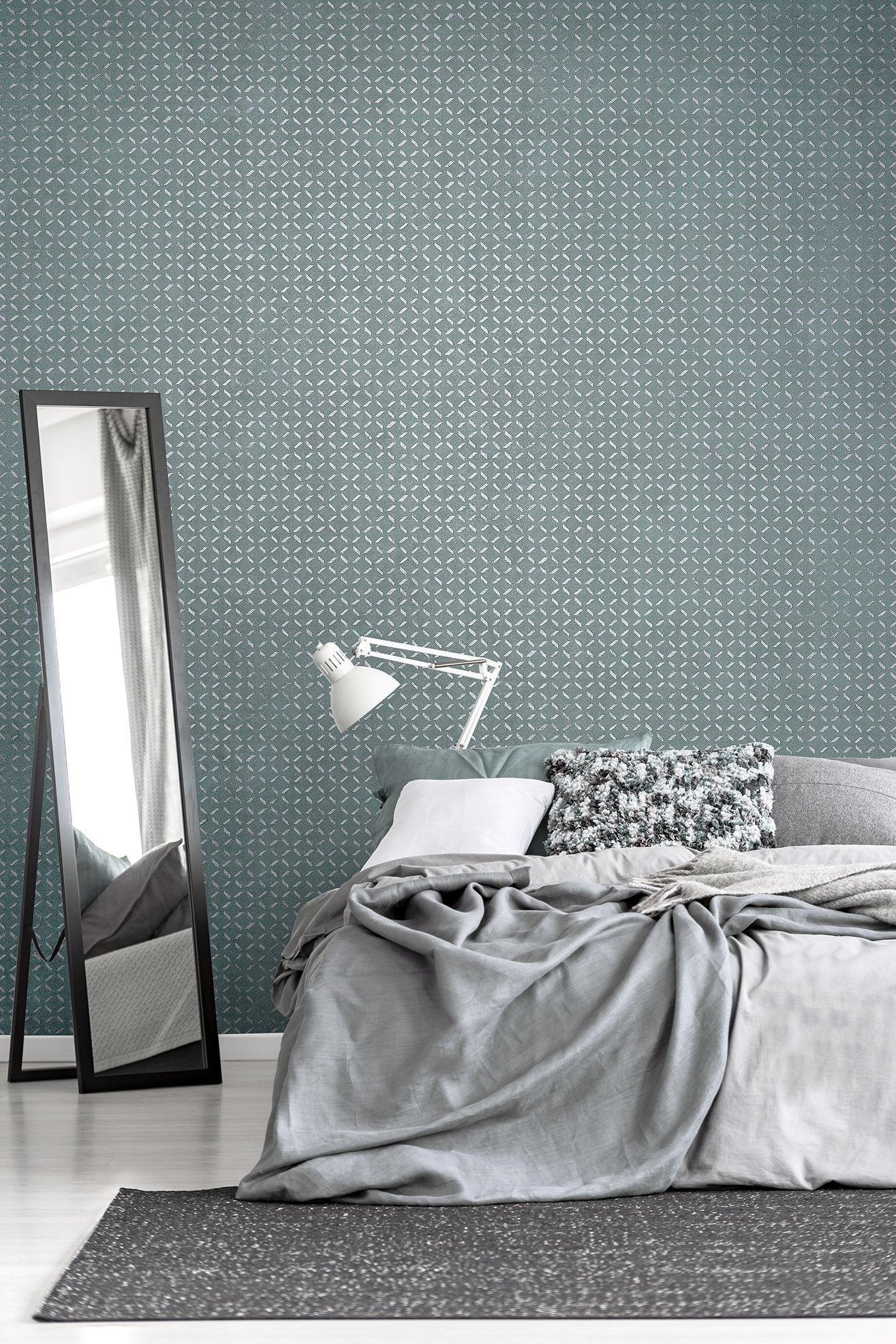 Soho / Metal Drain Grid wallpaper in blue color - pattern number GH30048-23 - by Galerie in the Urban Classics collection