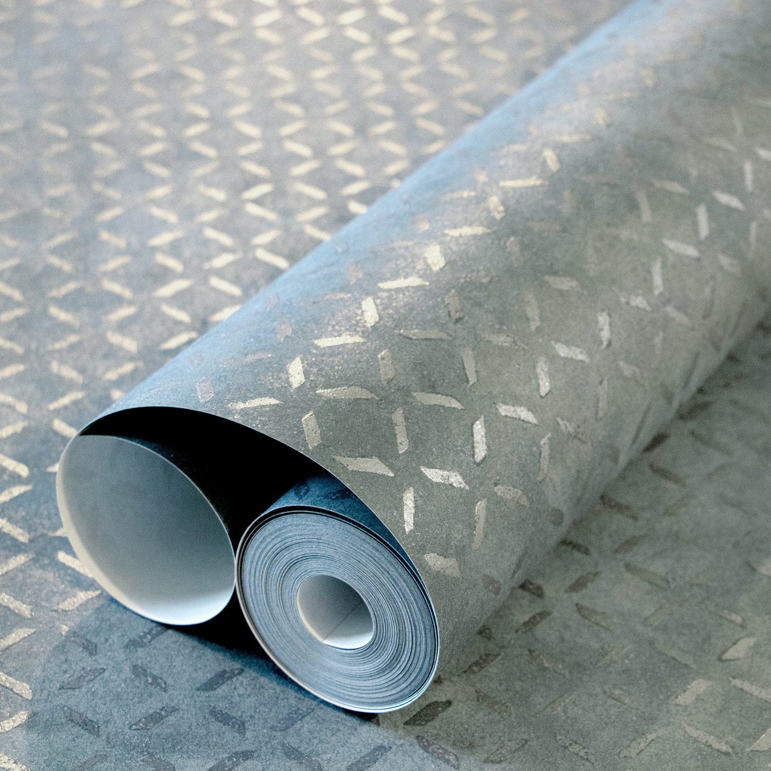 Soho / Metal Drain Grid wallpaper in blue color - pattern number GH30048-23 - by Galerie in the Urban Classics collection