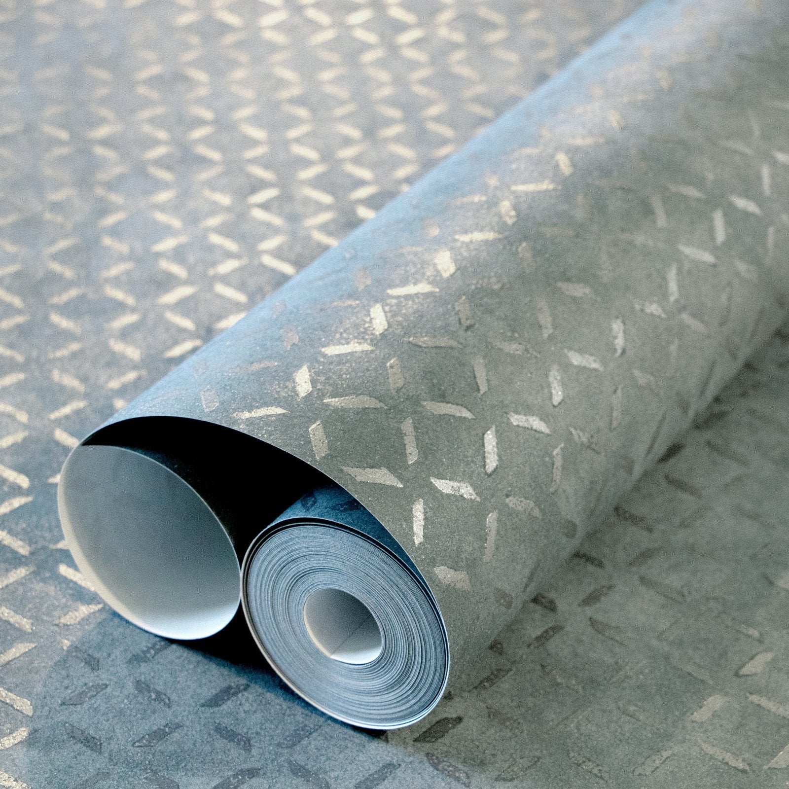 Soho / Metal Drain Grid wallpaper in blue color - pattern number GH30048-23 - by Galerie in the Urban Classics collection
