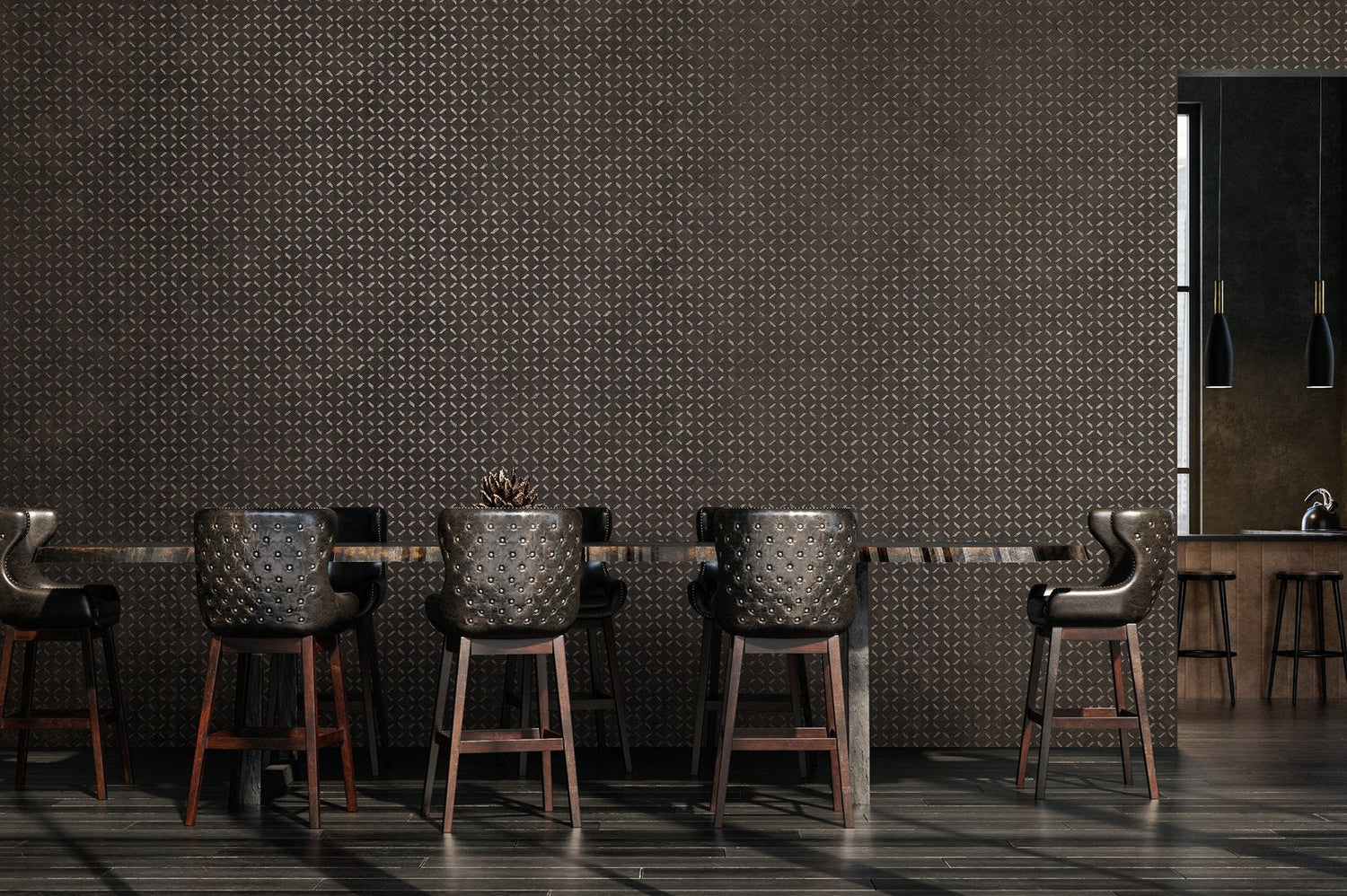 Soho / Metal Drain Grid wallpaper in bronze brown color - pattern number GH30050-23 - by Galerie in the Urban Classics collection
