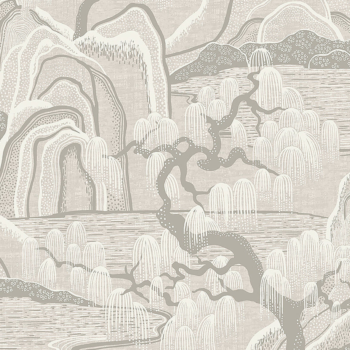 Indigo Garden wallpaper in grey color - pattern number 3134 - by Schumacher in the Borastapeter collection