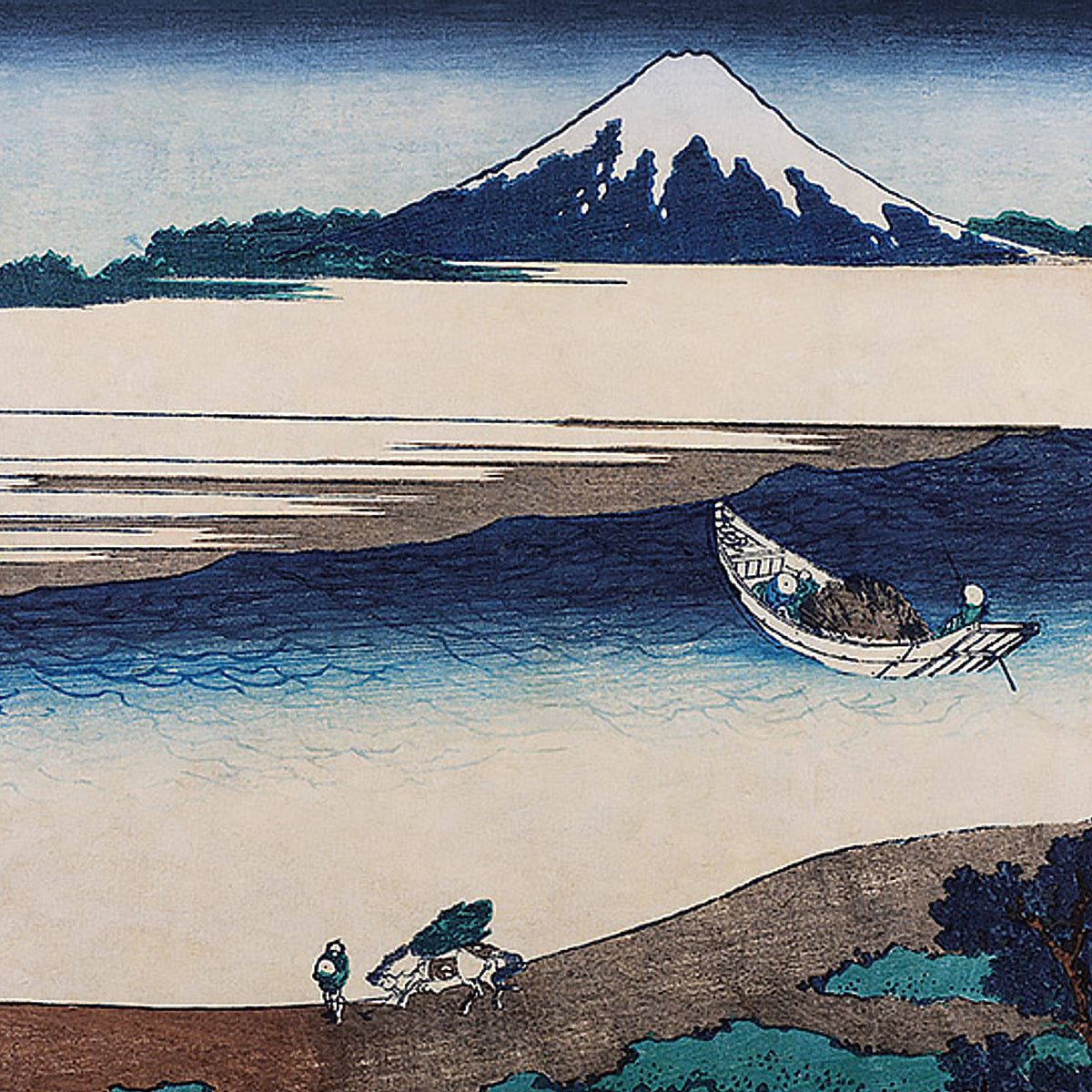 Hokusai Mural wallpaper in blue color - pattern number 3142 - by Schumacher in the Borastapeter collection