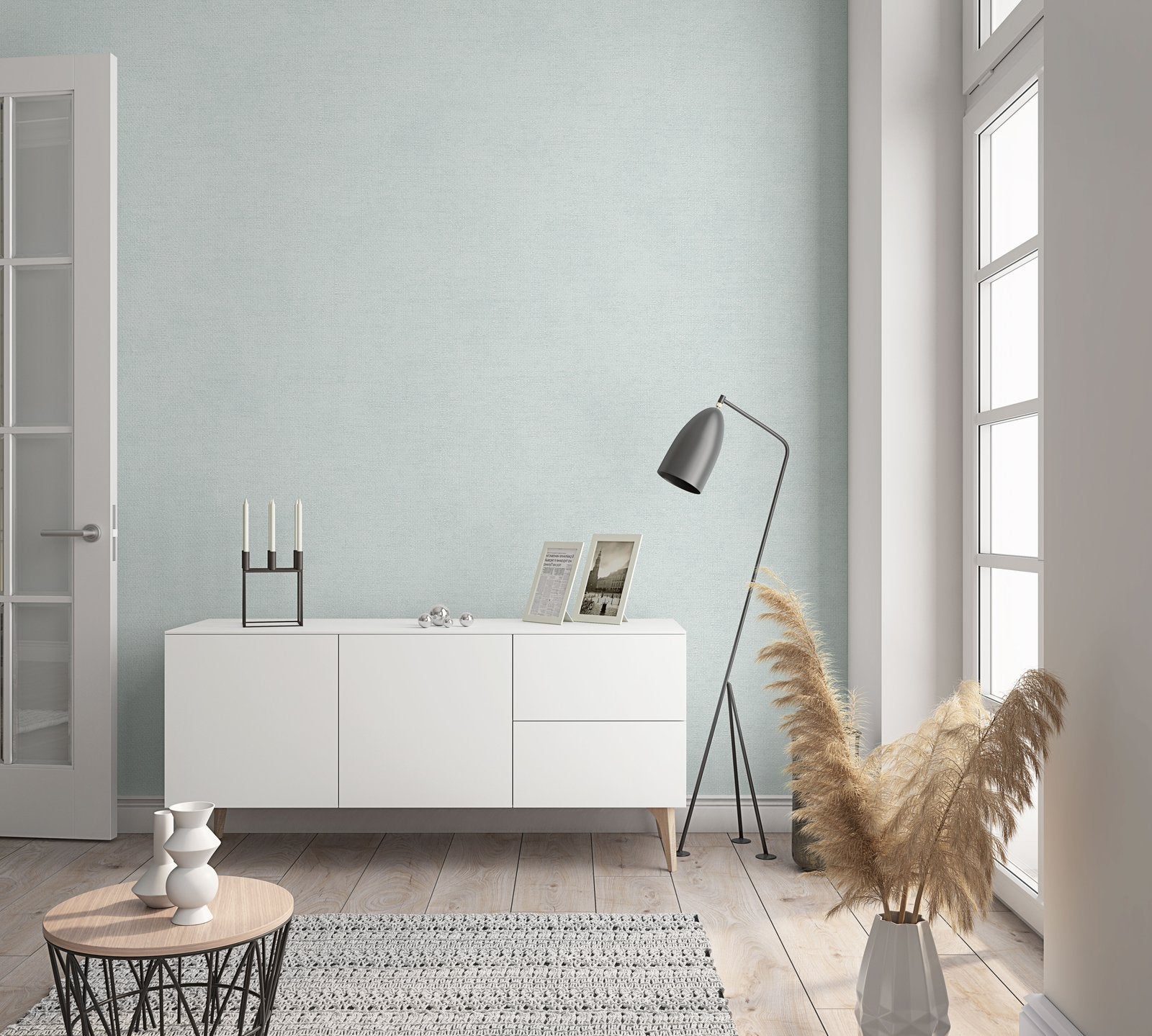 Linen Texture wallpaper in blue color - pattern number NT32409 - by Galerie in the The New Textures collection