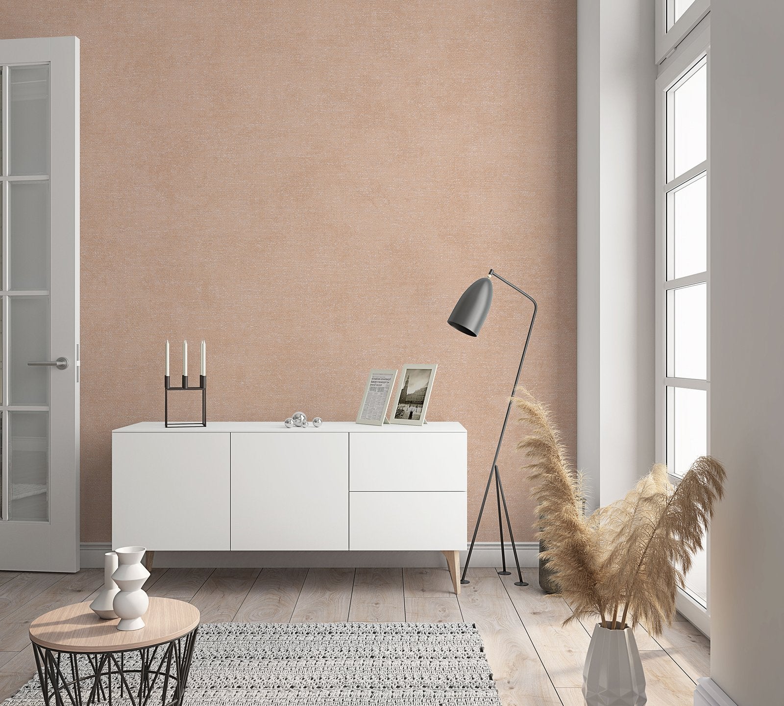 Linen Texture wallpaper in bronze brown color - pattern number 32433 - by Galerie in the The New Textures collection