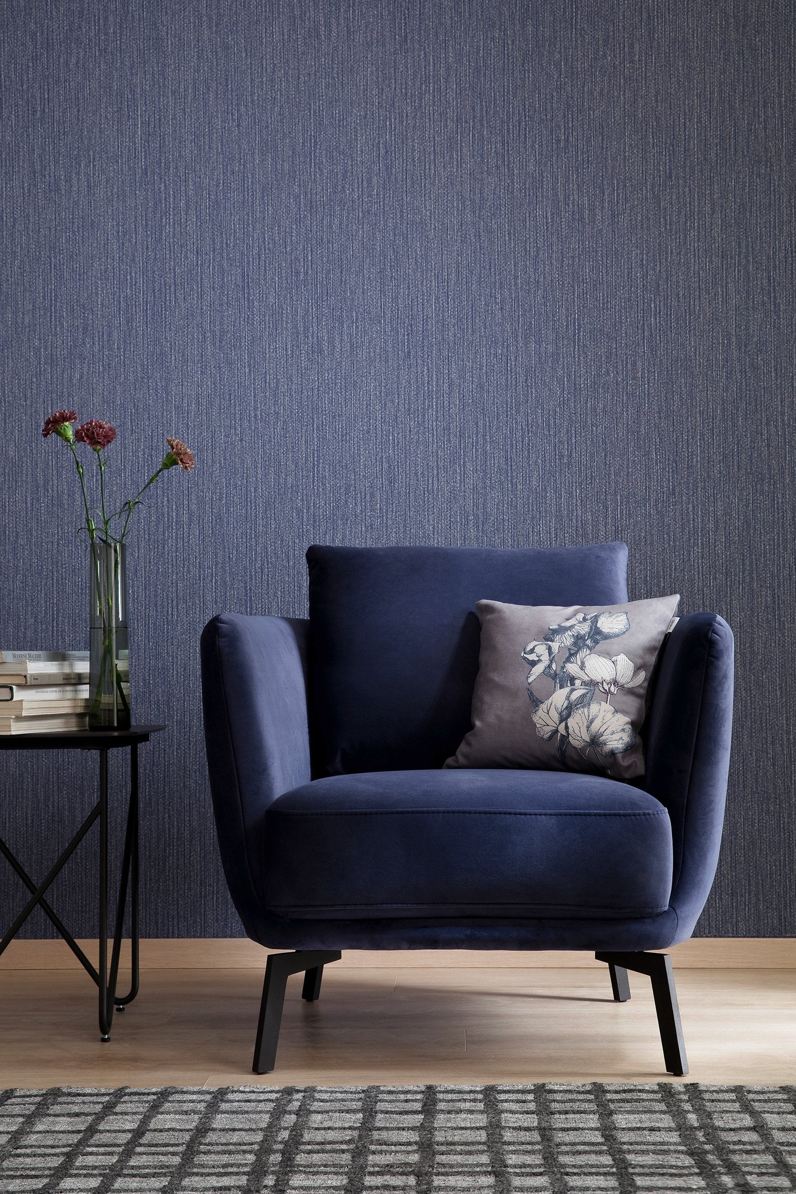 Vertical Weave wallpaper in blue color - pattern number NT32741 - by Galerie in the The New Textures collection
