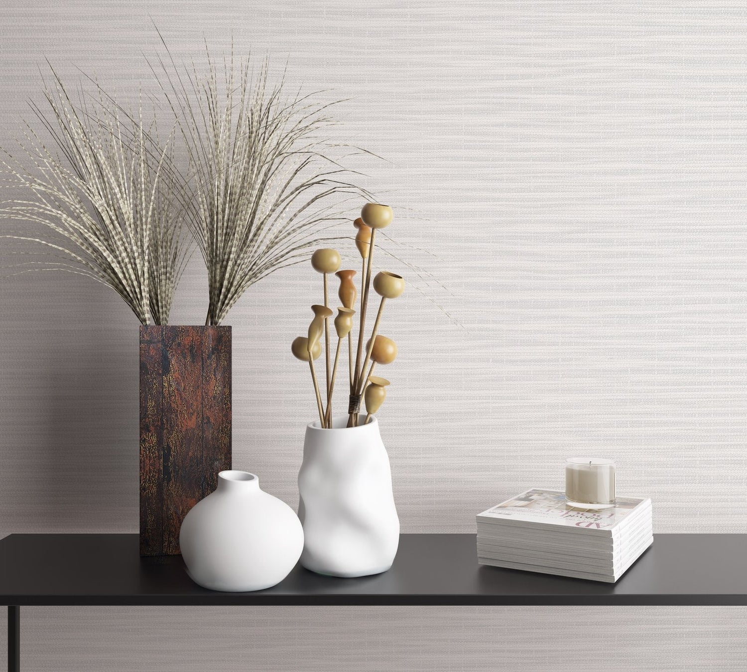 Weave wallpaper in silver grey color - pattern number 33322 - by Galerie in the The New Textures collection
