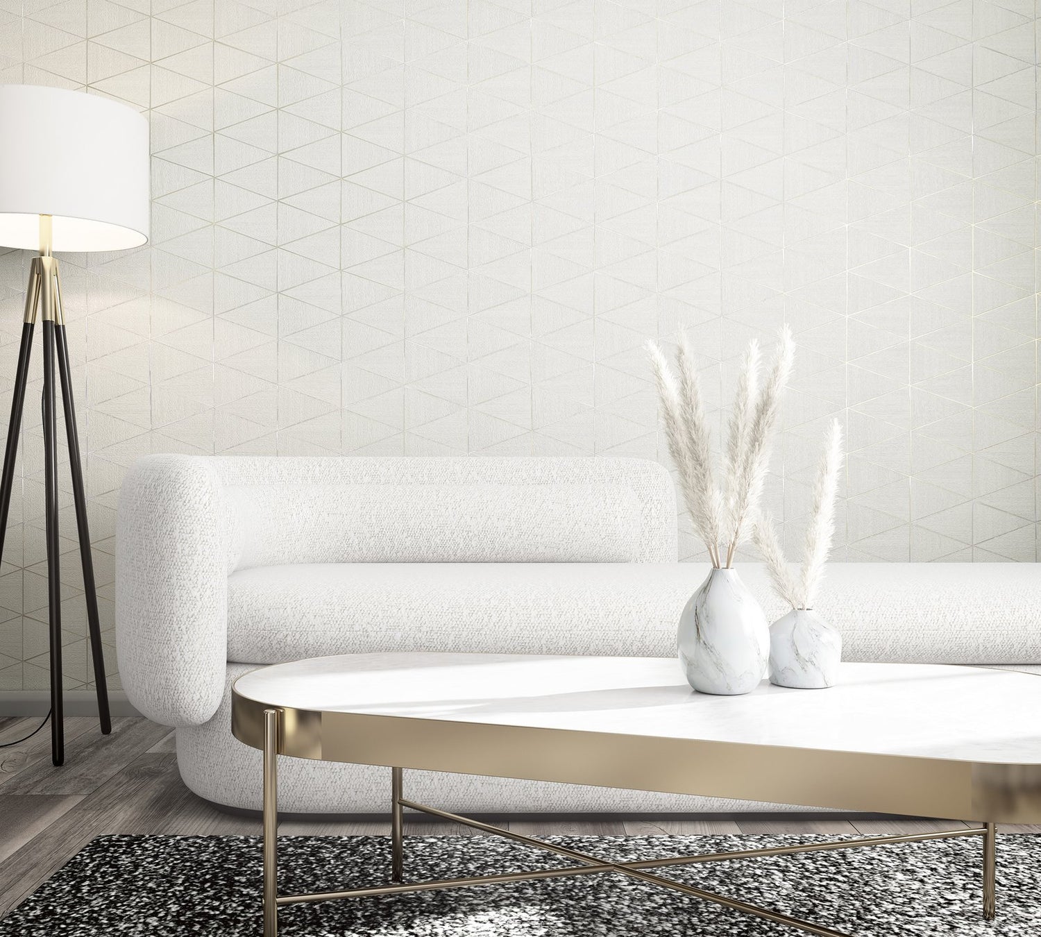 Graphic wallpaper in white color - pattern number 33356 - by Galerie in the The Woods and Wicker collection