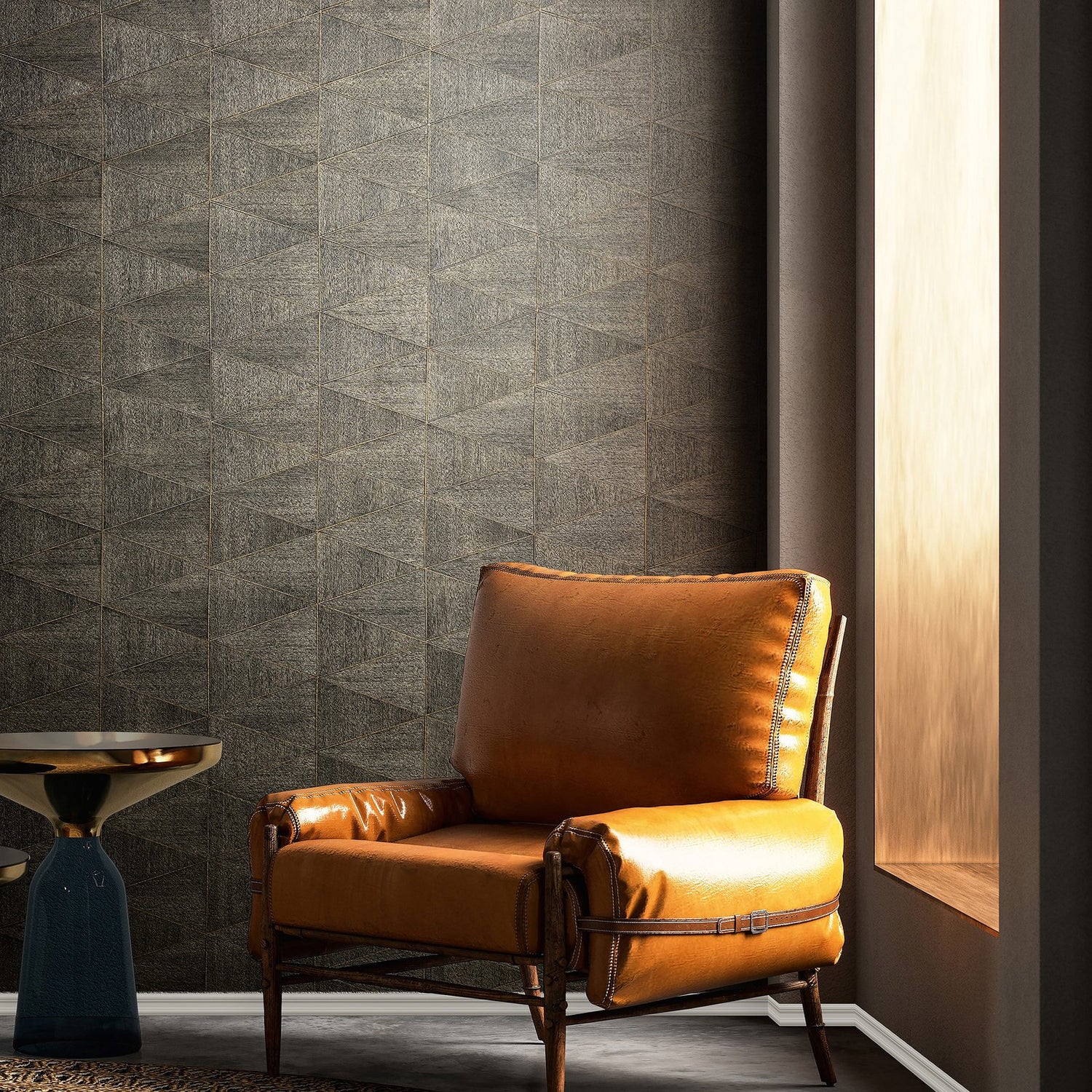 Graphic wallpaper in bronze brown color - pattern number 33360 - by Galerie in the The Woods and Wicker collection