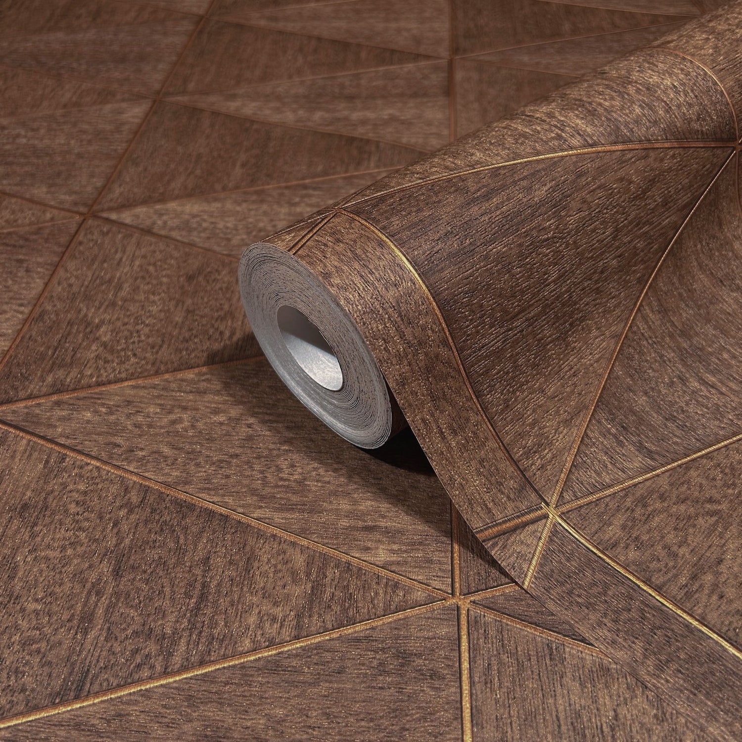Graphic wallpaper in bronze brown color - pattern number 33361 - by Galerie in the The Woods and Wicker collection
