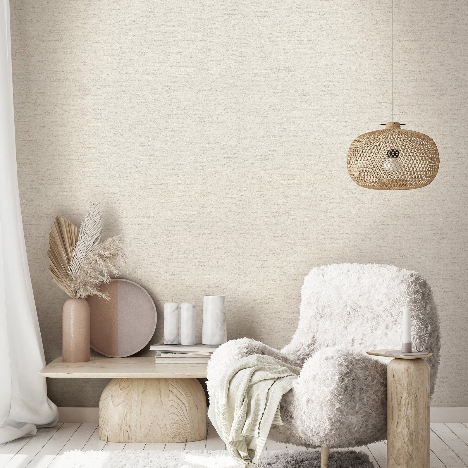 Graphic wallpaper in beige color - pattern number 33367 - by Galerie in the The Woods and Wicker collection