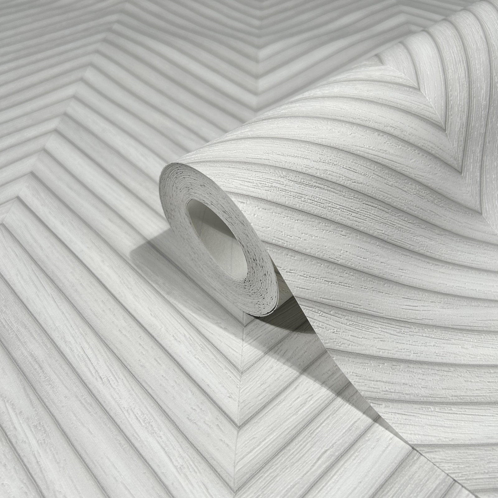 Wood optics wallpaper in silver grey color - pattern number 33375 - by Galerie in the The Woods and Wicker collection