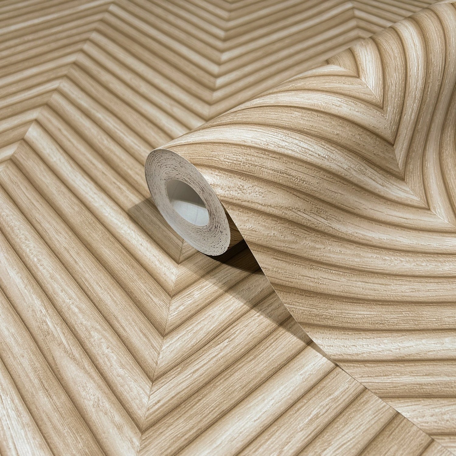 Wood optics wallpaper in beige color - pattern number 33376 - by Galerie in the The Woods and Wicker collection