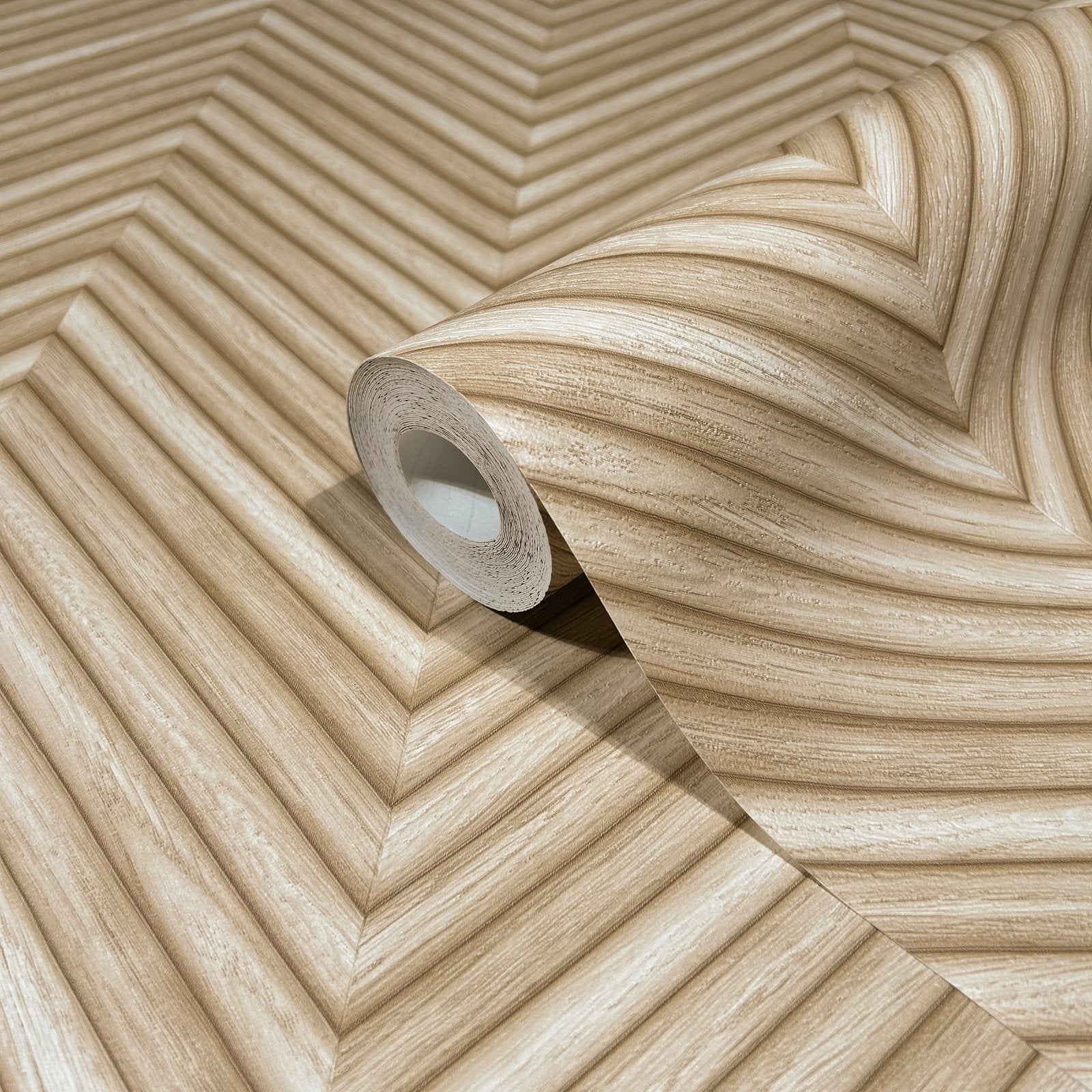 Wood optics wallpaper in beige color - pattern number 33376 - by Galerie in the The Woods and Wicker collection