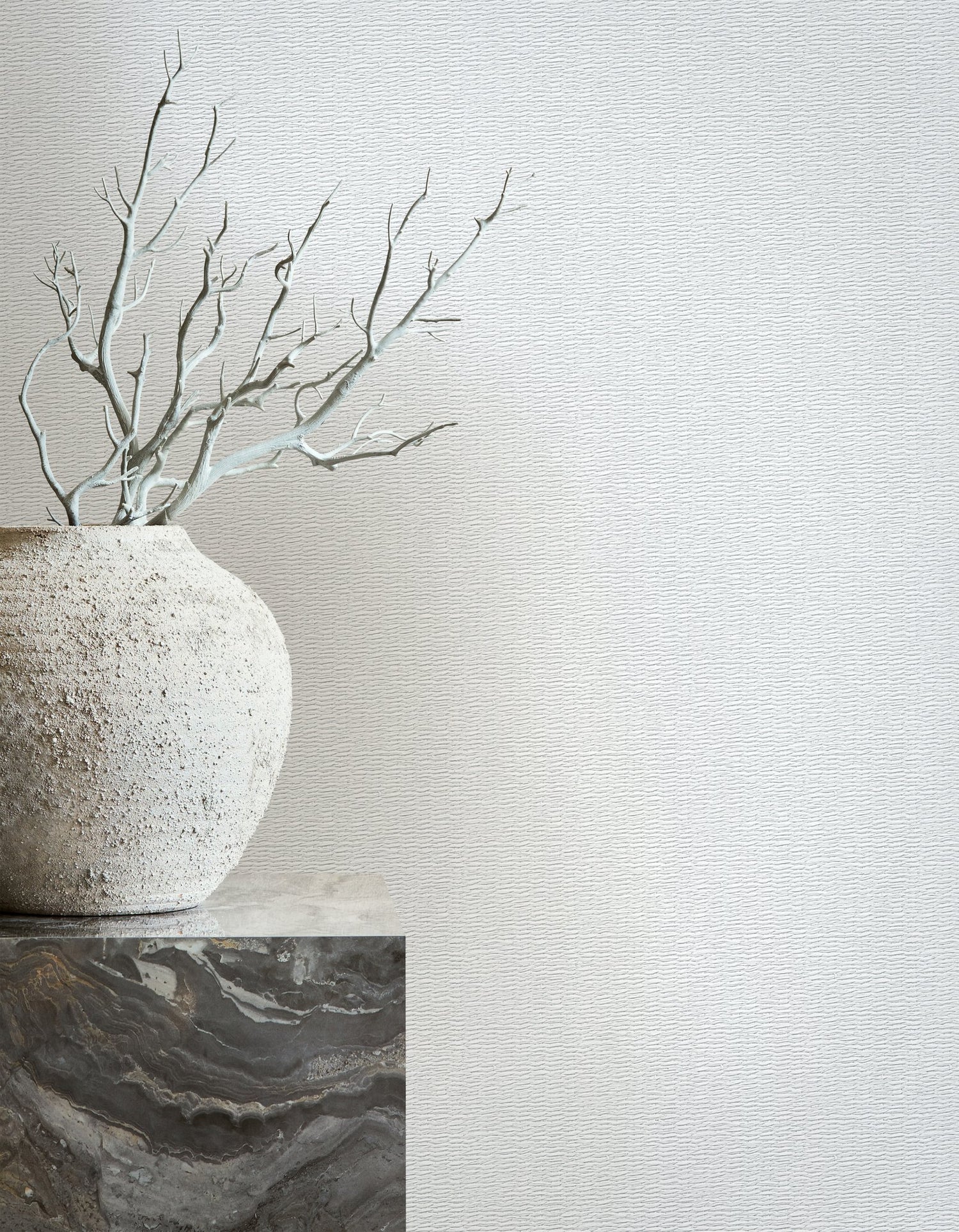 Textile optics wallpaper in white color - pattern number 33381 - by Galerie in the The Woods and Wicker collection