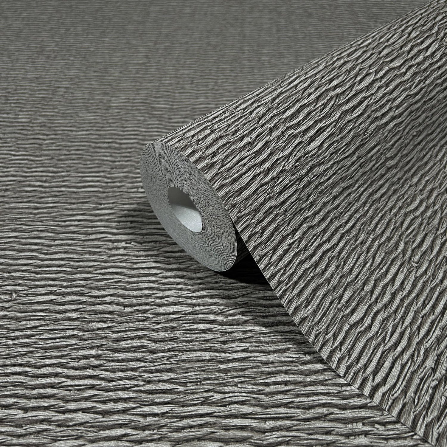 Textile optics wallpaper in silver grey color - pattern number 33386 - by Galerie in the The Woods and Wicker collection