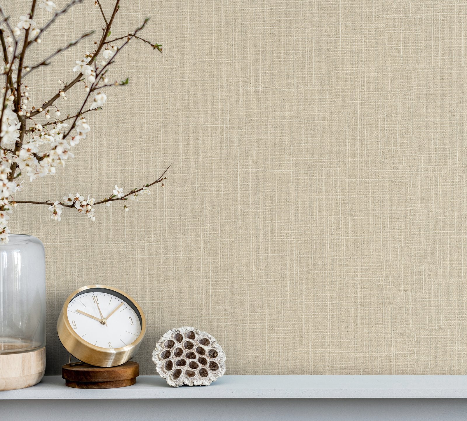 Uni wallpaper in beige color - pattern number 33392 - by Galerie in the The Woods and Wicker collection