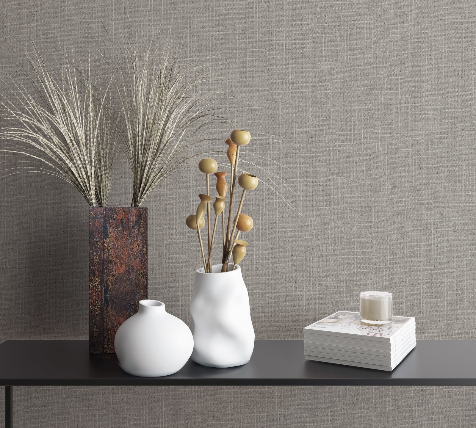 Uni wallpaper in silver grey color - pattern number 33394 - by Galerie in the The Woods and Wicker collection