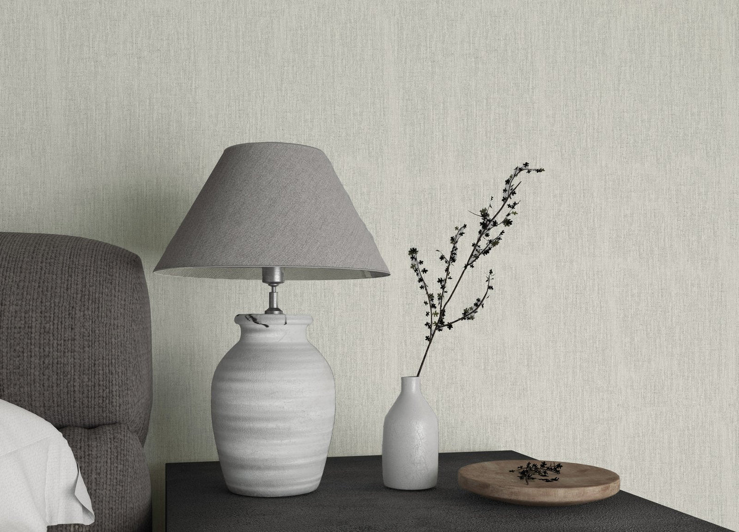 Linen wallpaper in silver grey color - pattern number 33964 - by Galerie in the The New Textures collection