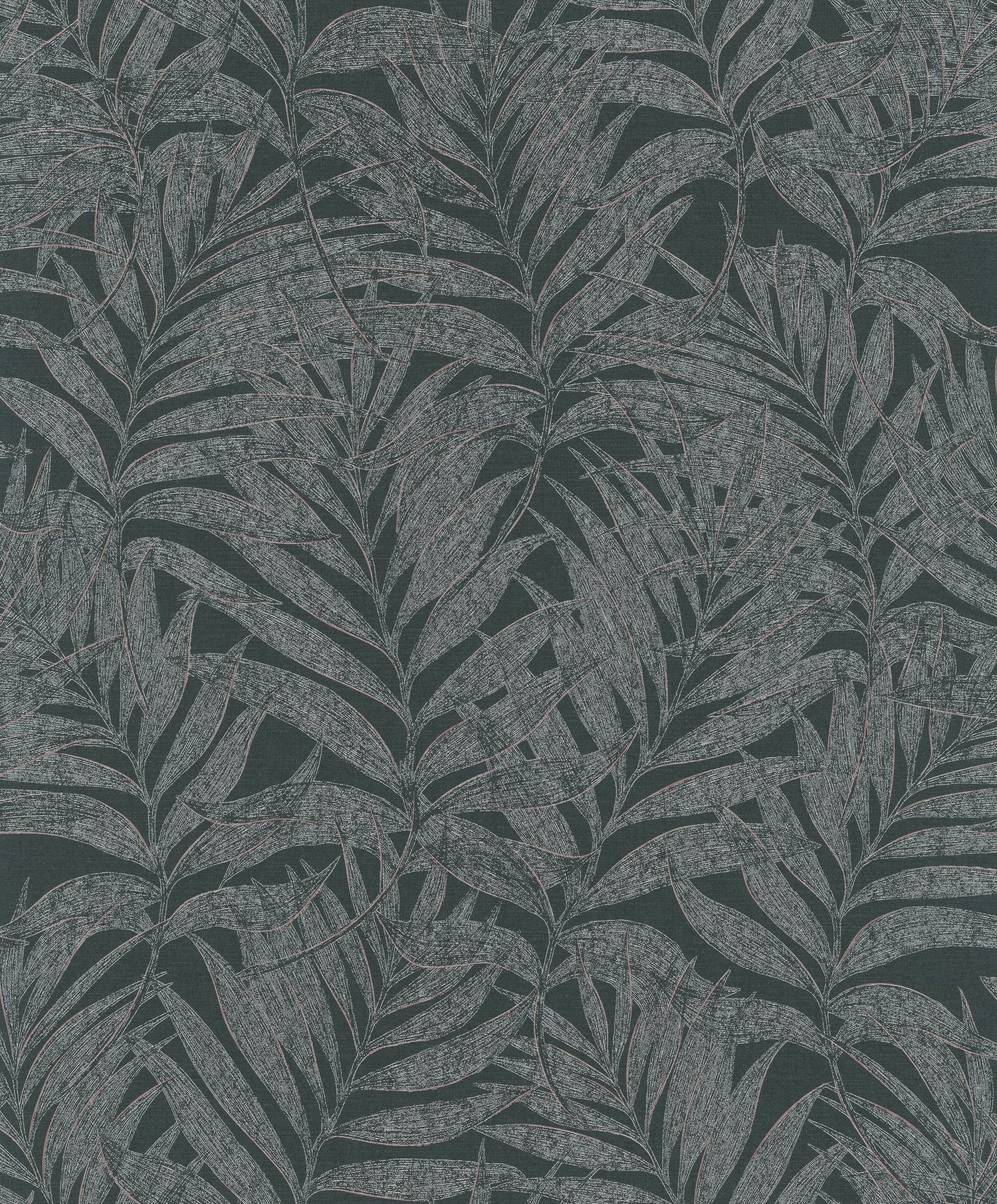 Botanical wallpaper in black color - pattern number 34008 - by Galerie in the Hotel collection