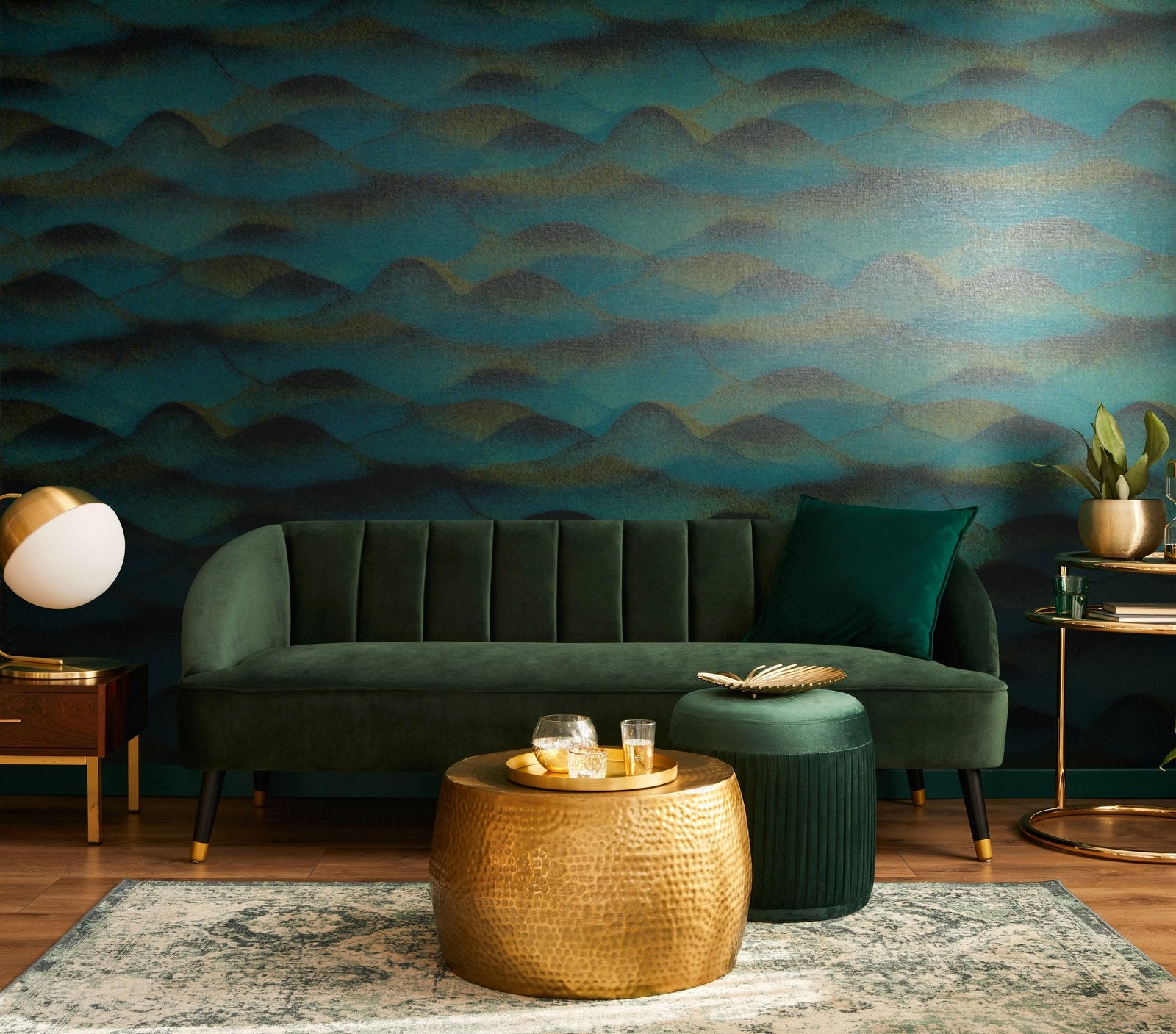 Landscape wallpaper in blue color - pattern number 34018 - by Galerie in the Hotel collection