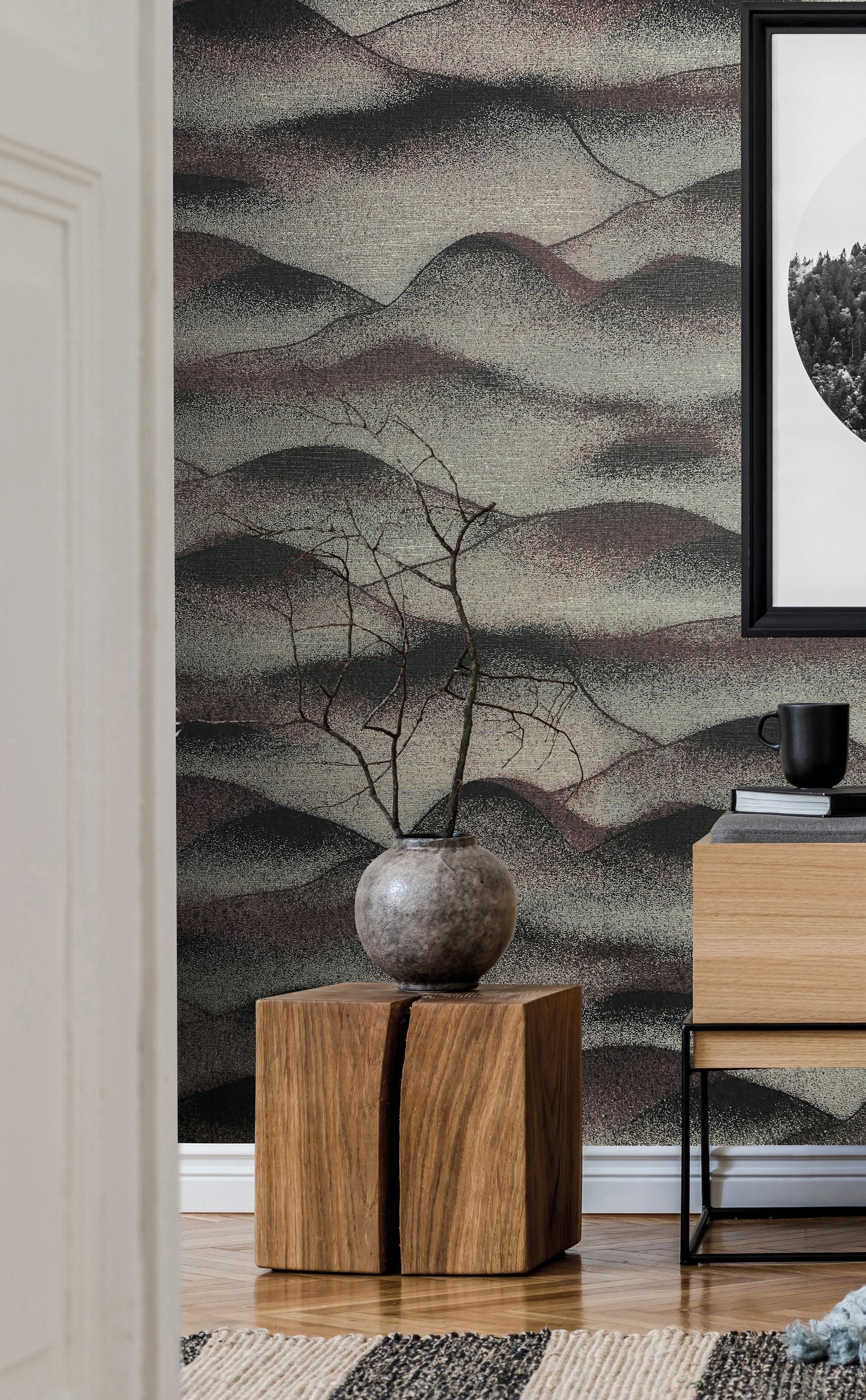 Landscape wallpaper in red color - pattern number 34022 - by Galerie in the Hotel collection